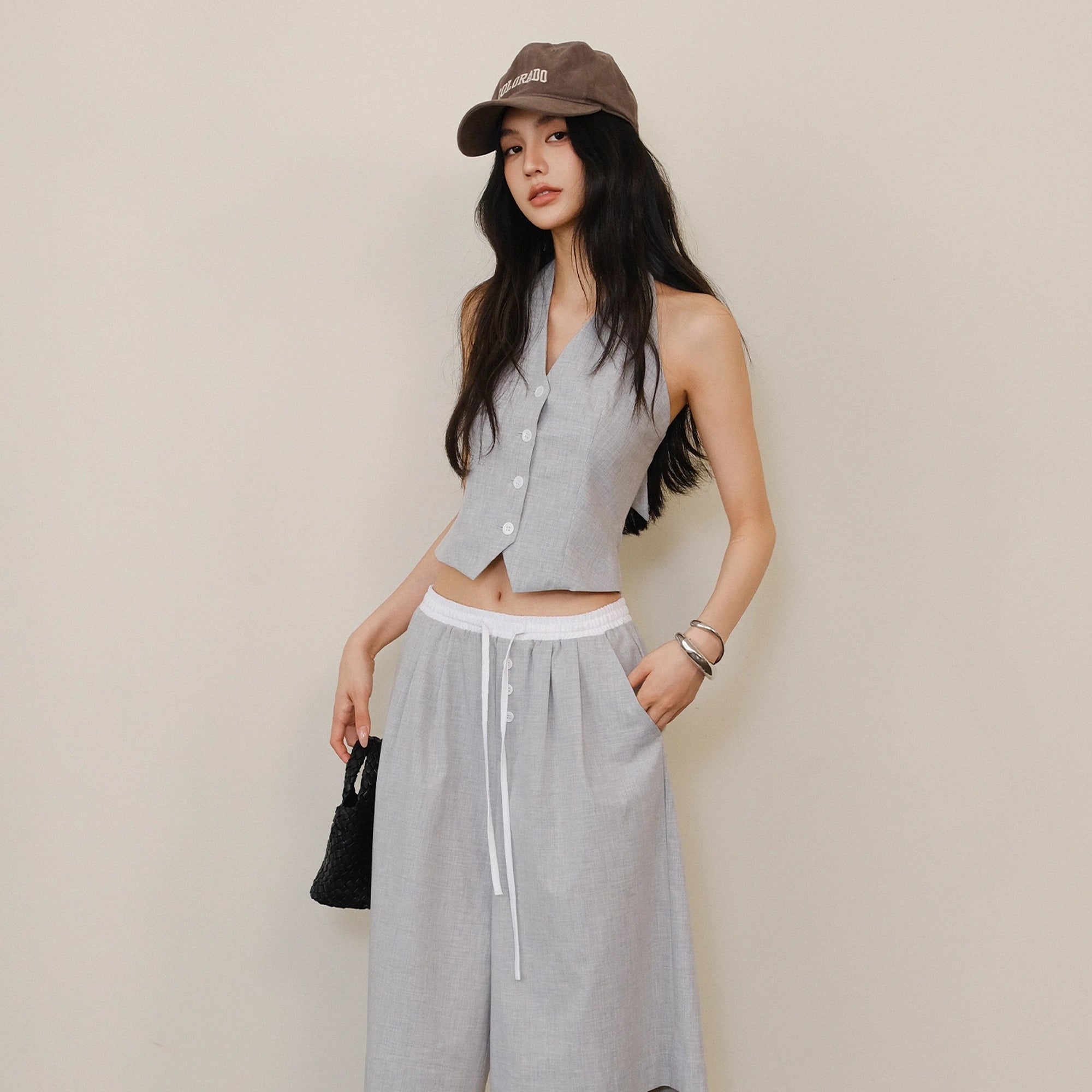 FU_FRESH_UP_Modern_Gentlewoman_Halter_Vest_Trousers_Set_V-neck_T-shirt_Long_Sleeve_MISSTT
