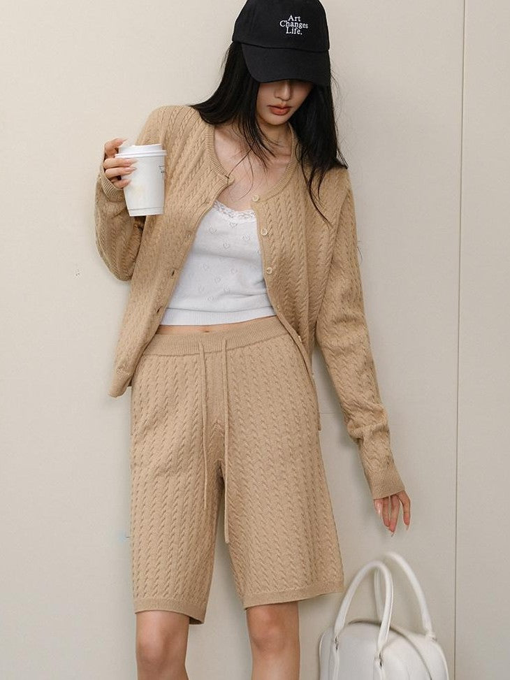 FU FRESH UP Old Money Cable Knit Drawstring Women&