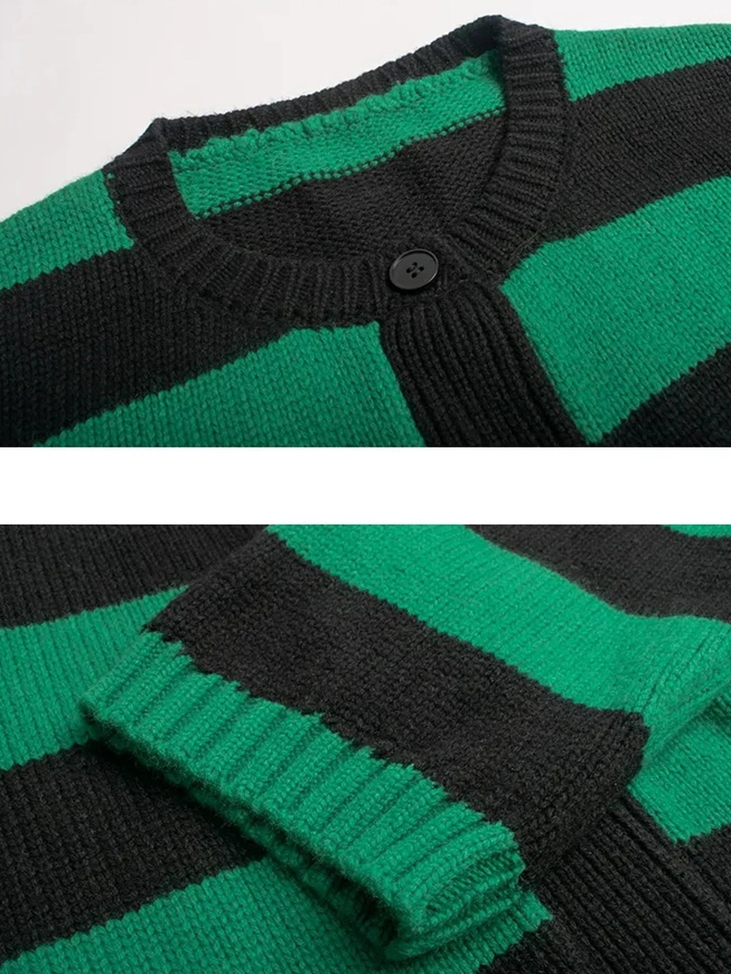 Oversize Color Block Striped Knit Cardigan