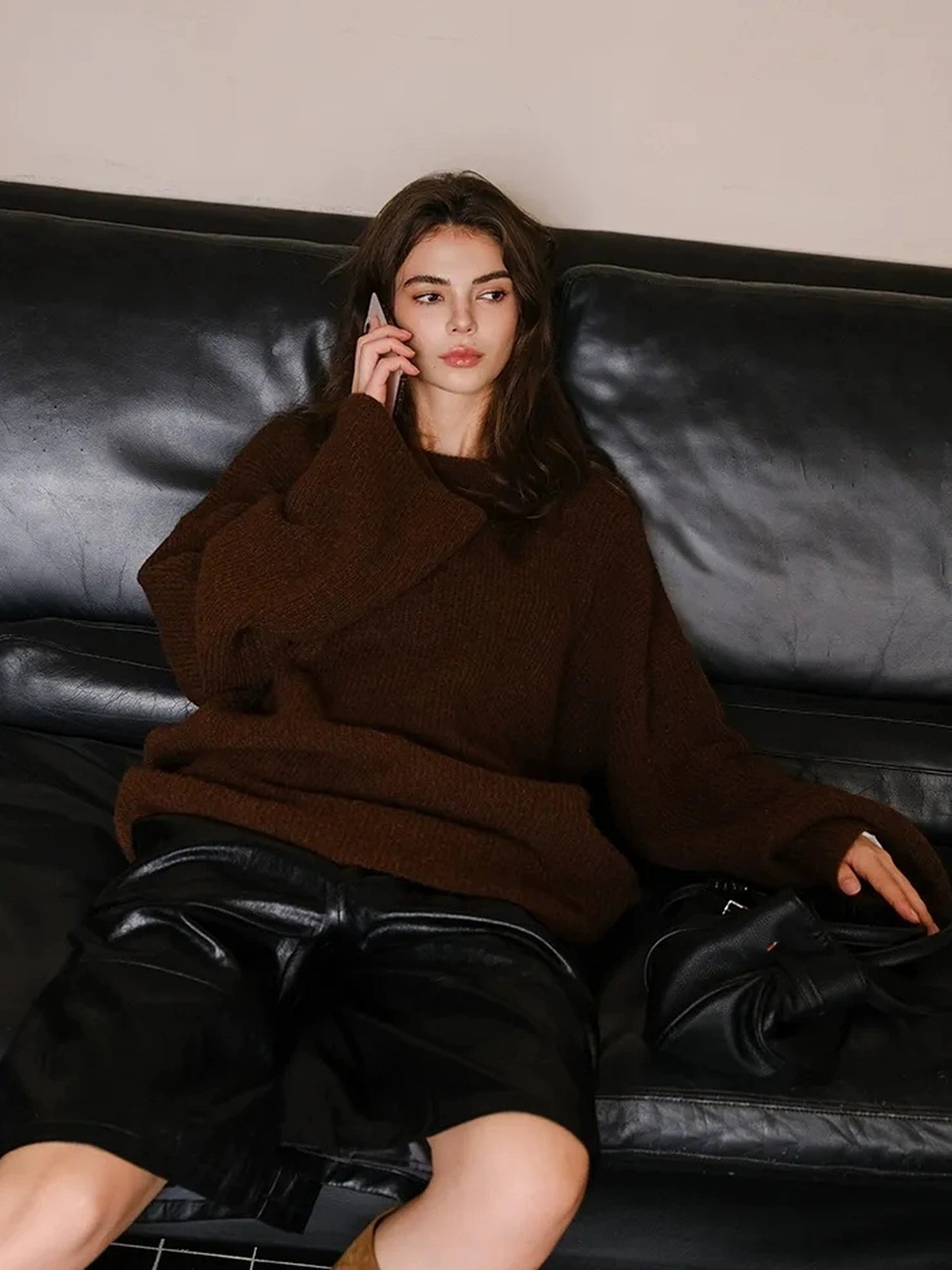 FU FRESH UP Oversized Alpaca Wool Cable Knit Sweater