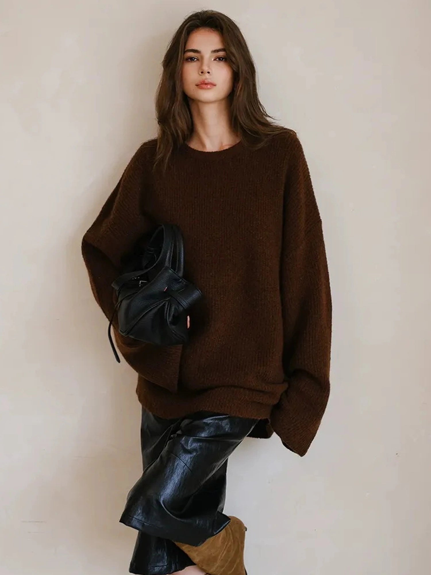 FU FRESH UP Oversized Alpaca Wool Cable Knit Sweater