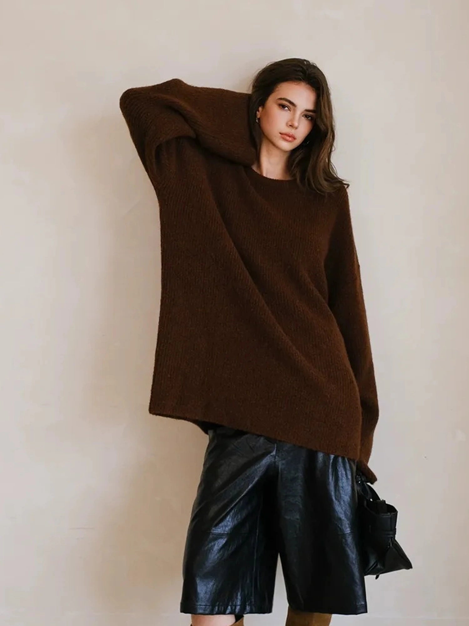 FU FRESH UP Oversized Alpaca Wool Cable Knit Sweater