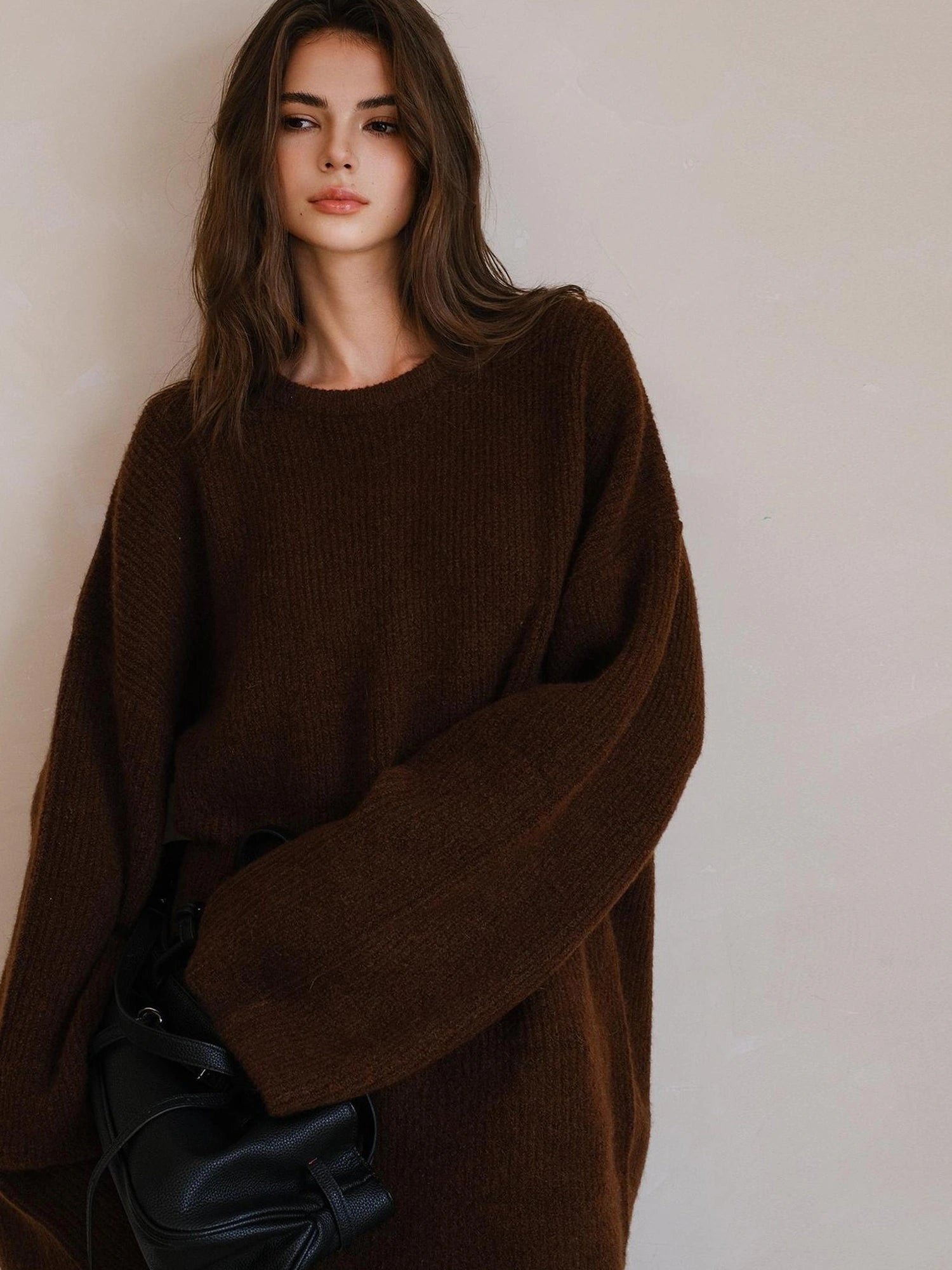 FU FRESH UP Oversized Alpaca Wool Cable Knit Sweater