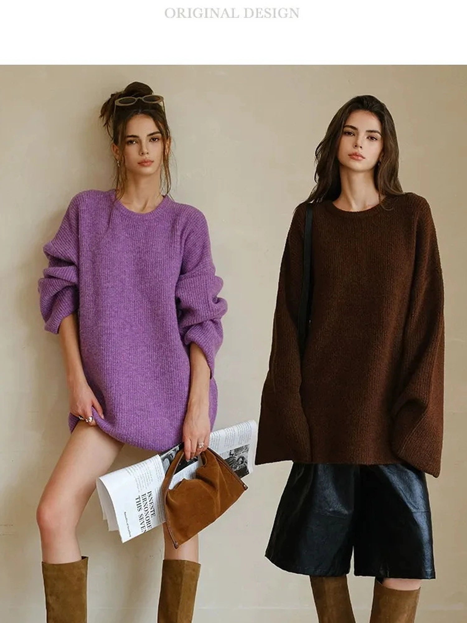 FU FRESH UP Oversized Alpaca Wool Cable Knit Sweater