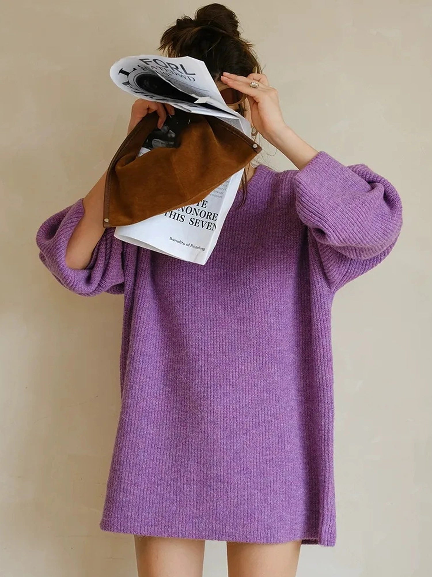 FU FRESH UP Oversized Alpaca Wool Cable Knit Sweater