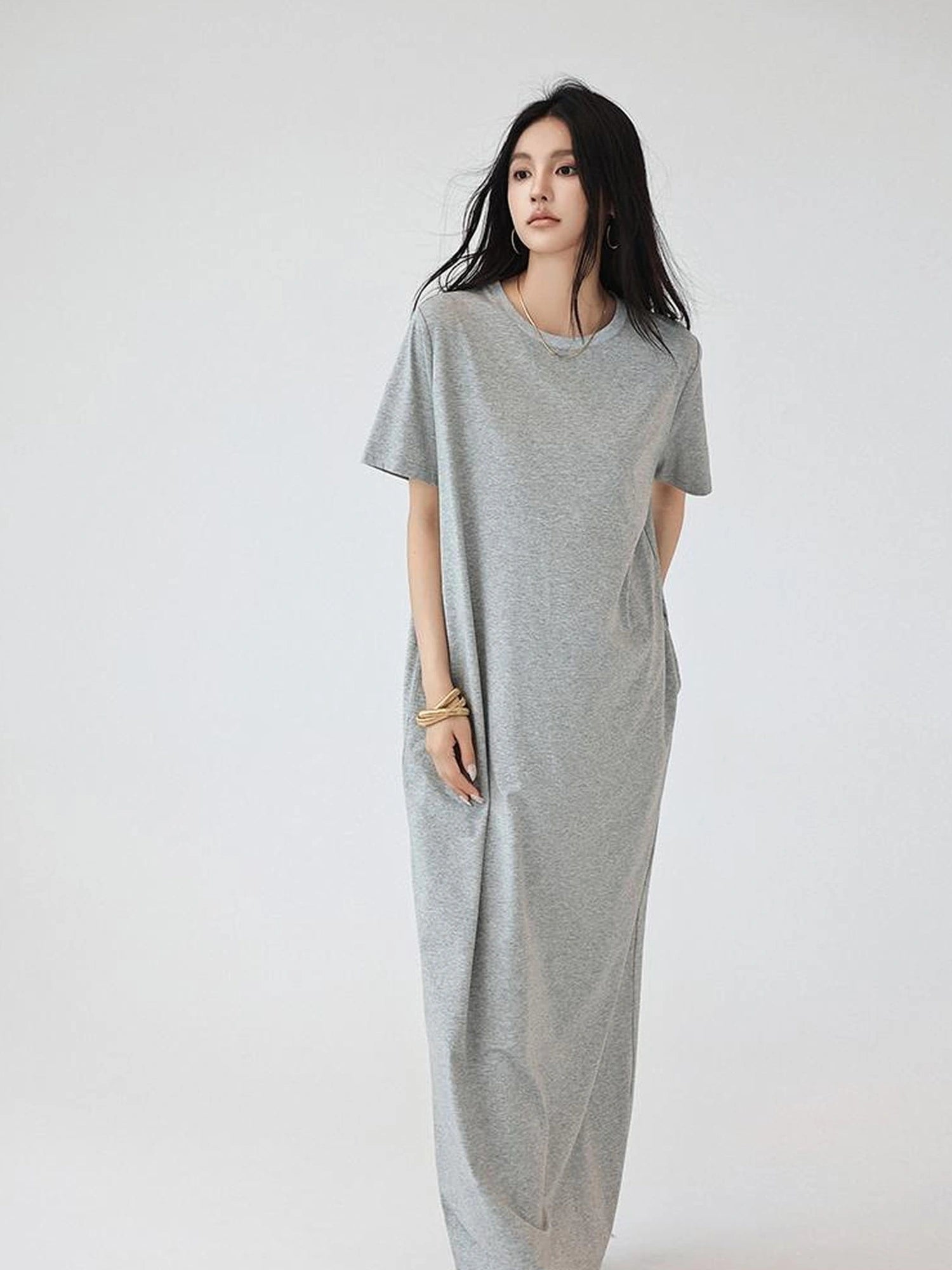 FU FRESH UP Oversized Drop Shoulder T-shirt Dress