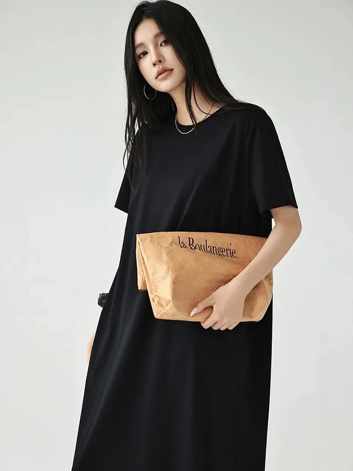 FU FRESH UP Oversized Drop Shoulder T-shirt Dress