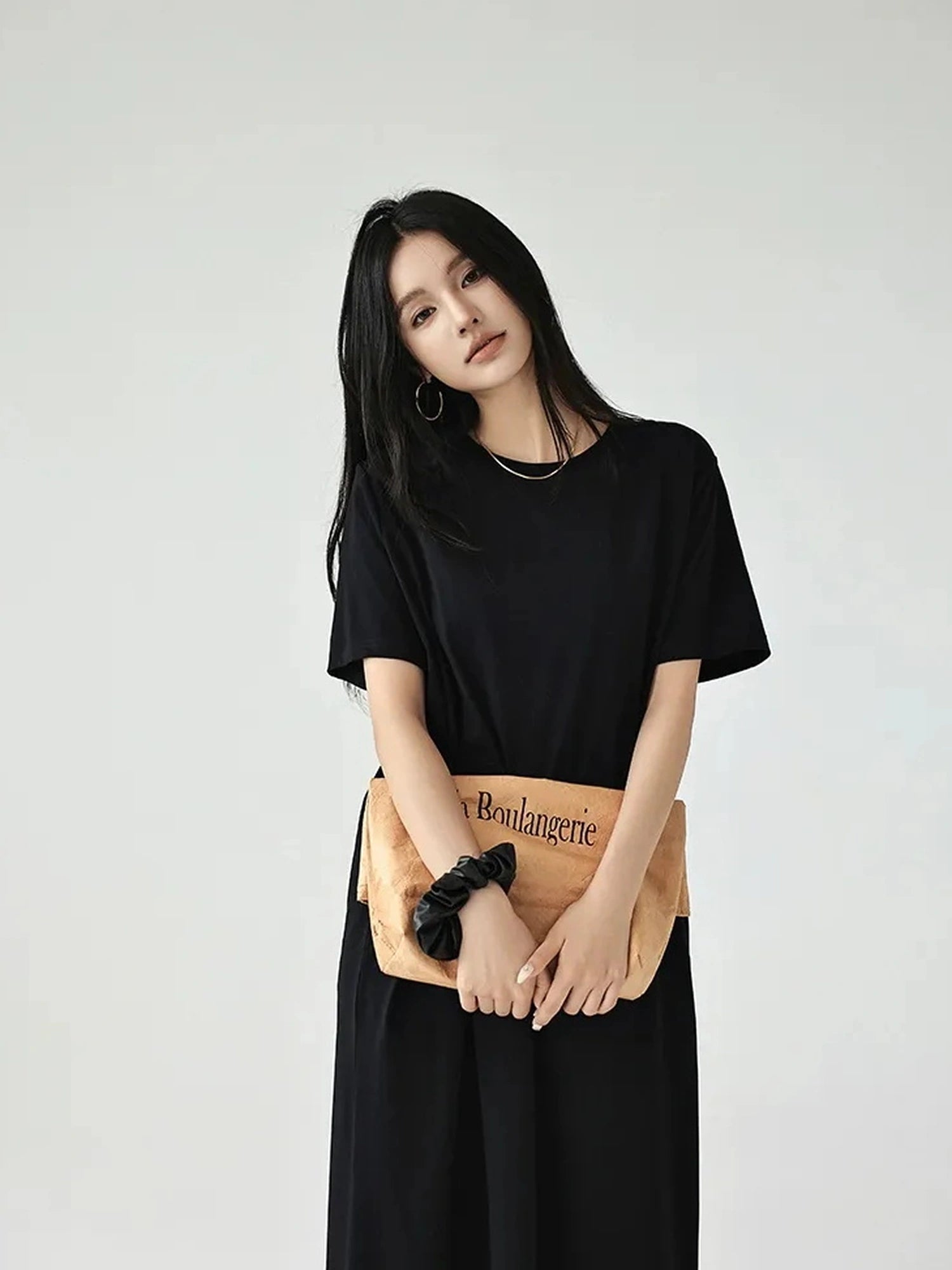 FU FRESH UP Oversized Drop Shoulder T-shirt Dress