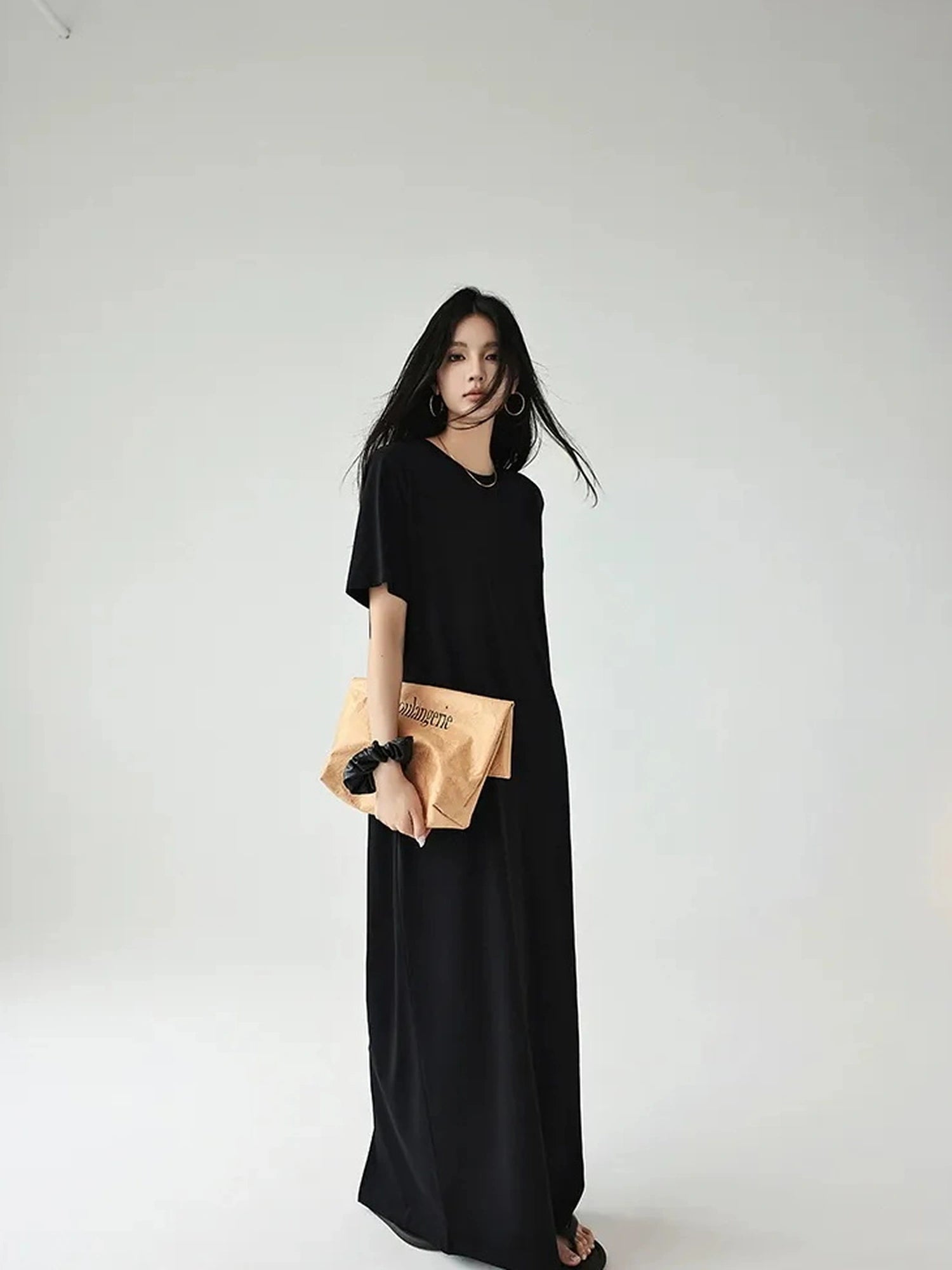 FU FRESH UP Oversized Drop Shoulder T-shirt Dress