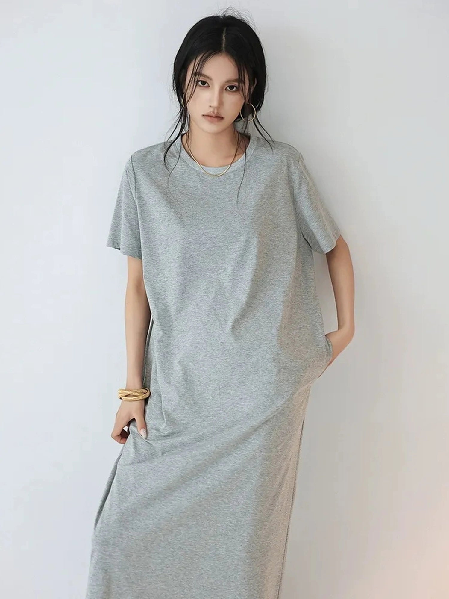 FU FRESH UP Oversized Drop Shoulder T-shirt Dress