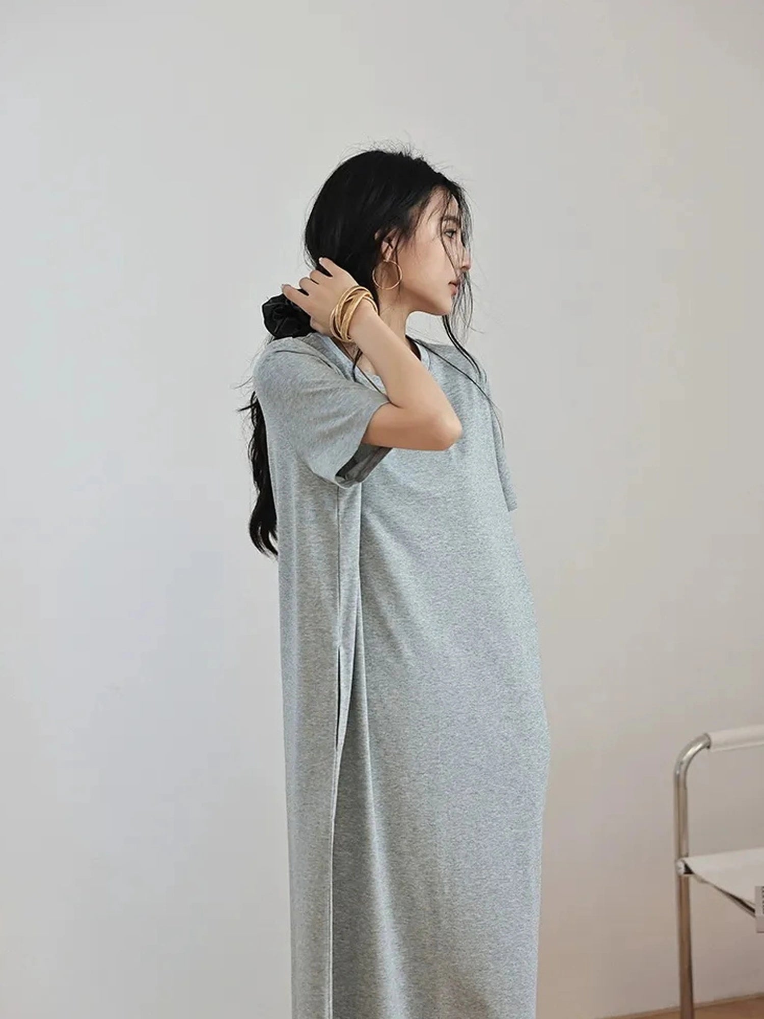 FU FRESH UP Oversized Drop Shoulder T-shirt Dress