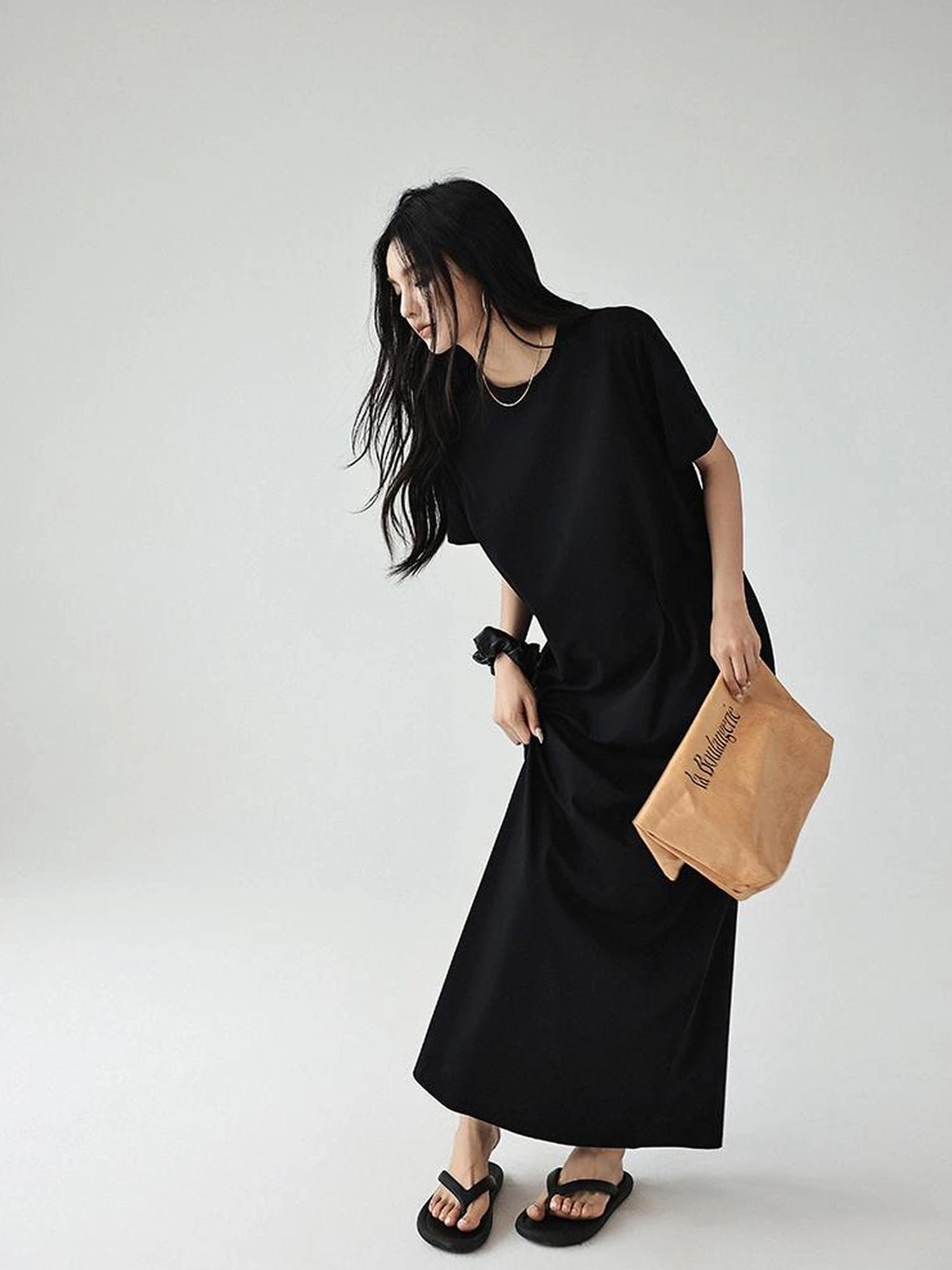 FU FRESH UP Oversized Drop Shoulder T-shirt Dress