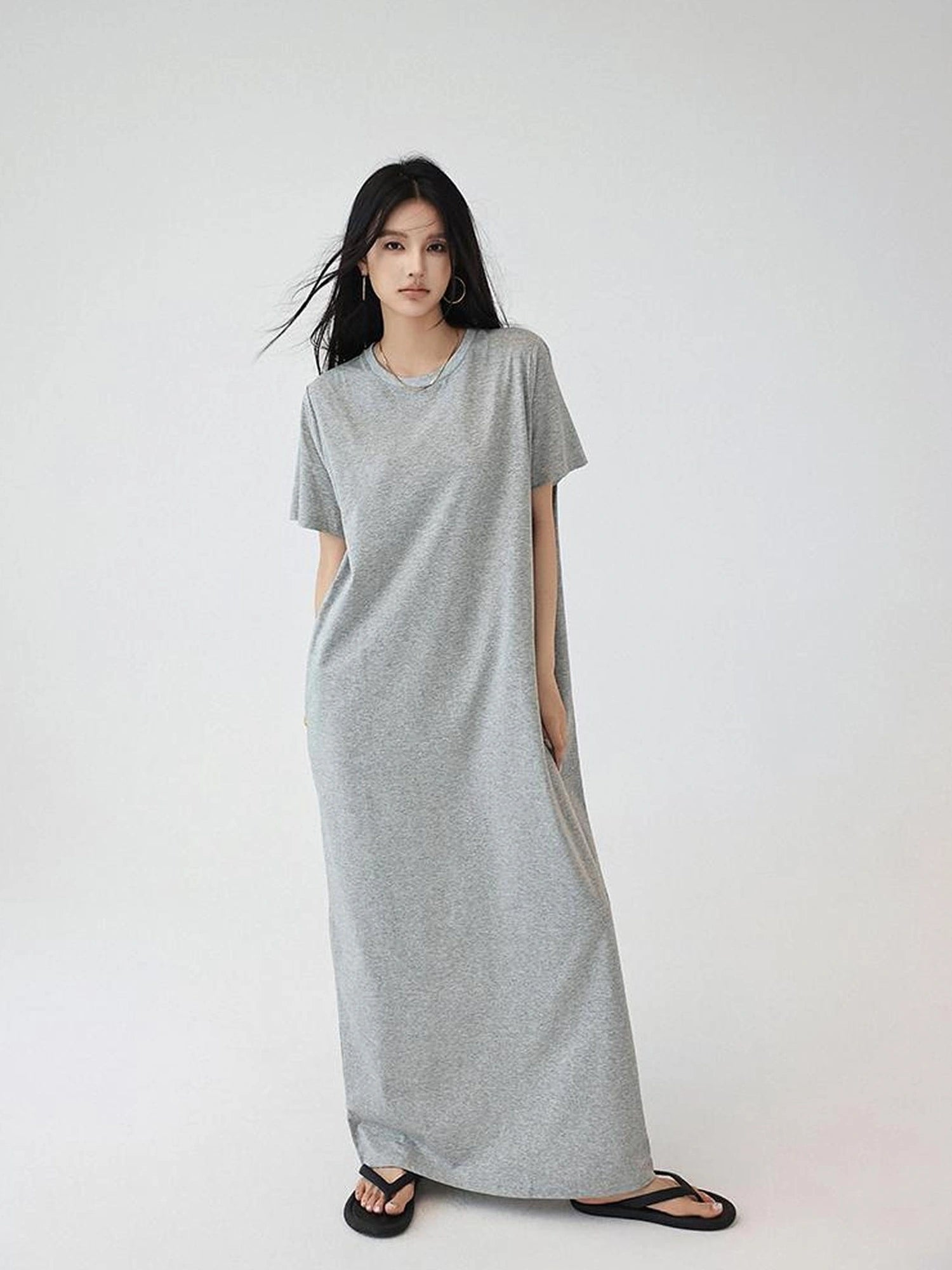 FU FRESH UP Oversized Drop Shoulder T-shirt Dress