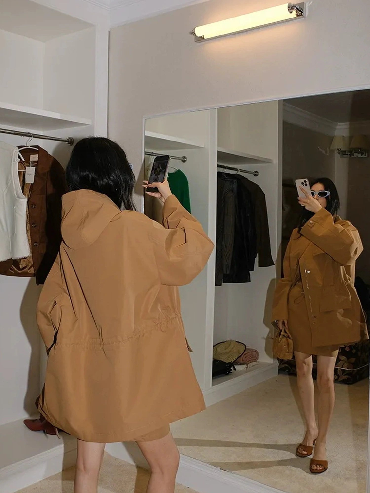 FU FRESH UP Oversized Hooded Utility Jacket Skirt Set