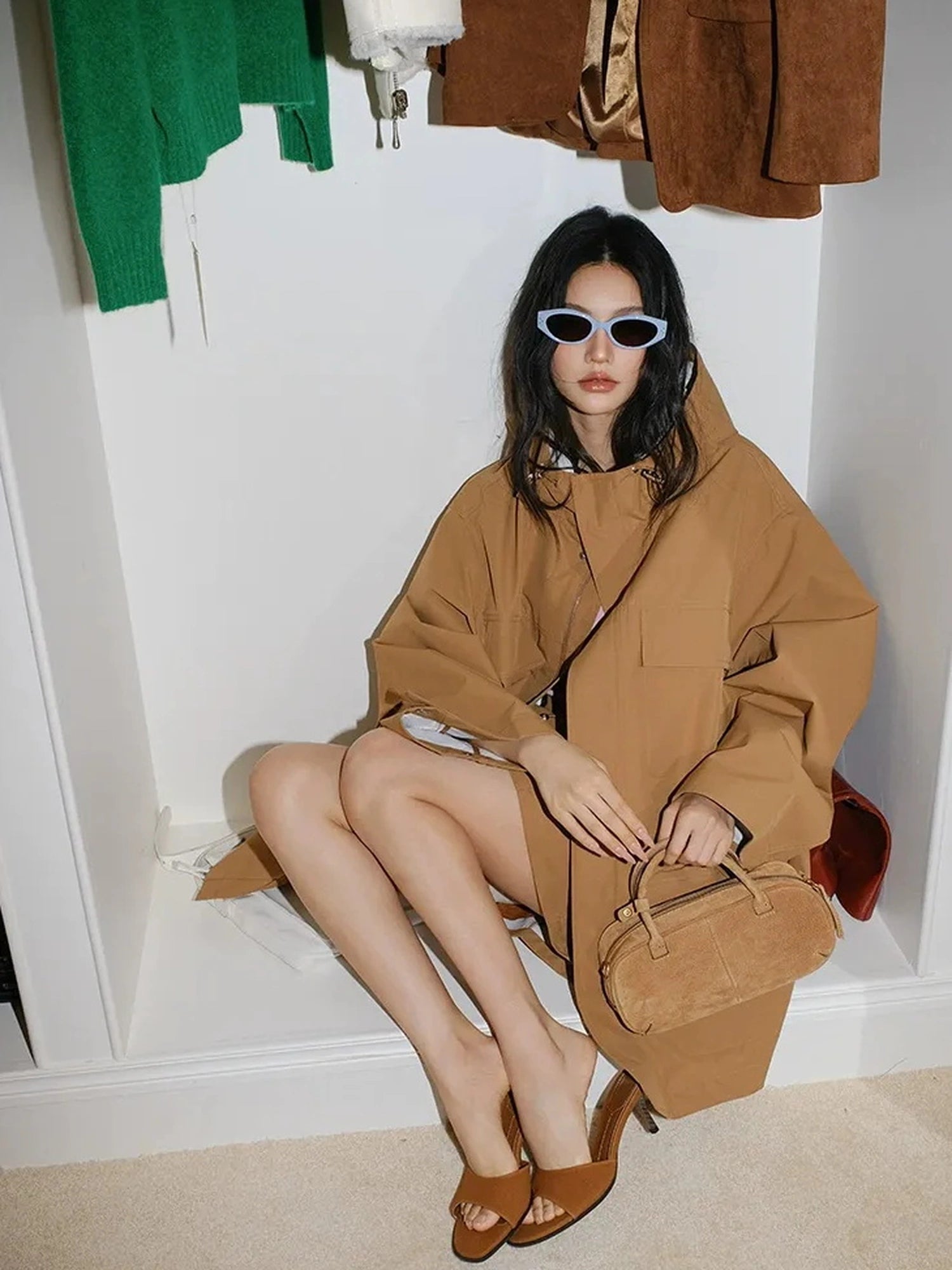 FU FRESH UP Oversized Hooded Utility Jacket Skirt Set