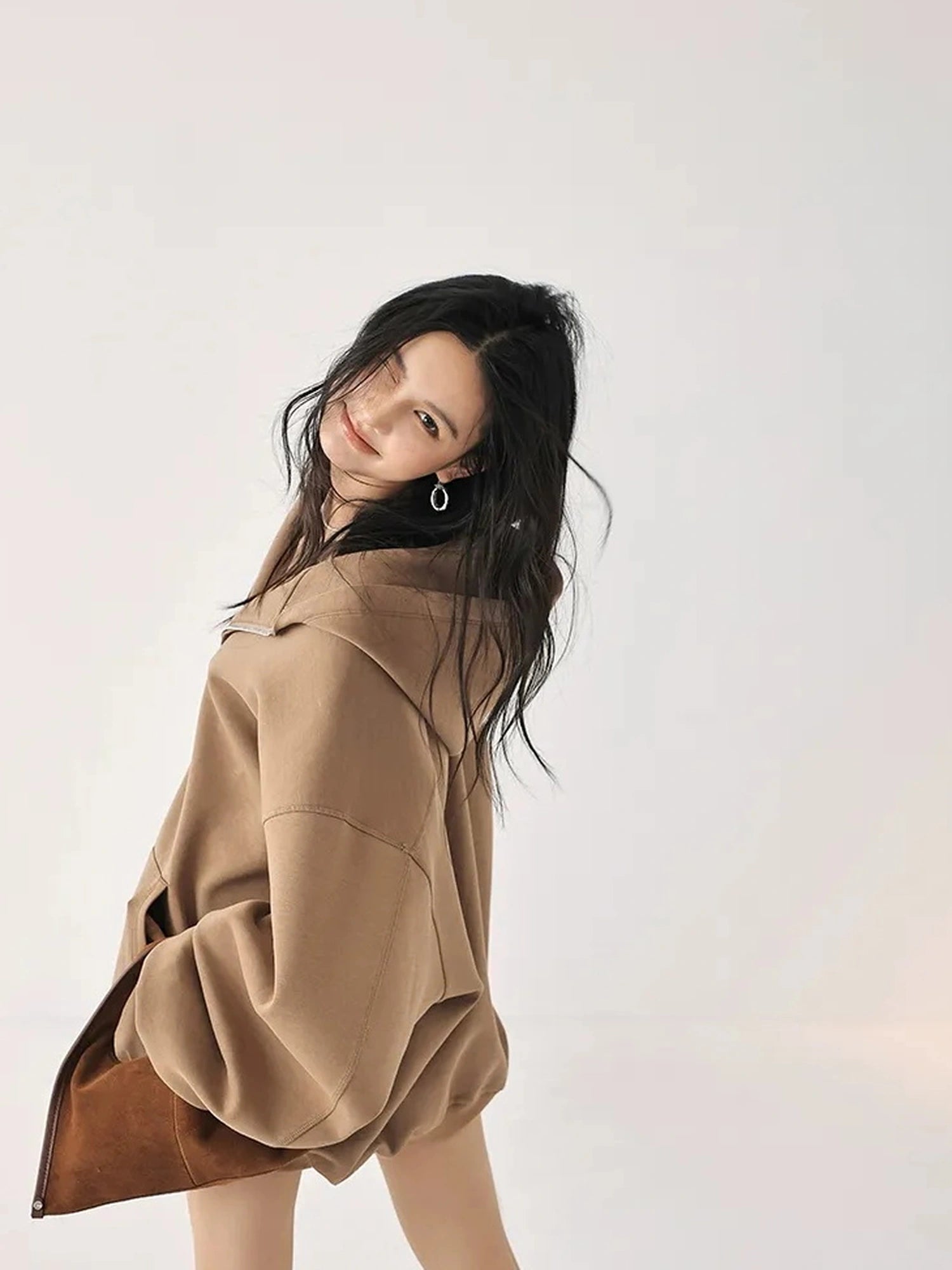 FU FRESH UP Oversized Jelly Textured Hoodie Set With Short Skirt