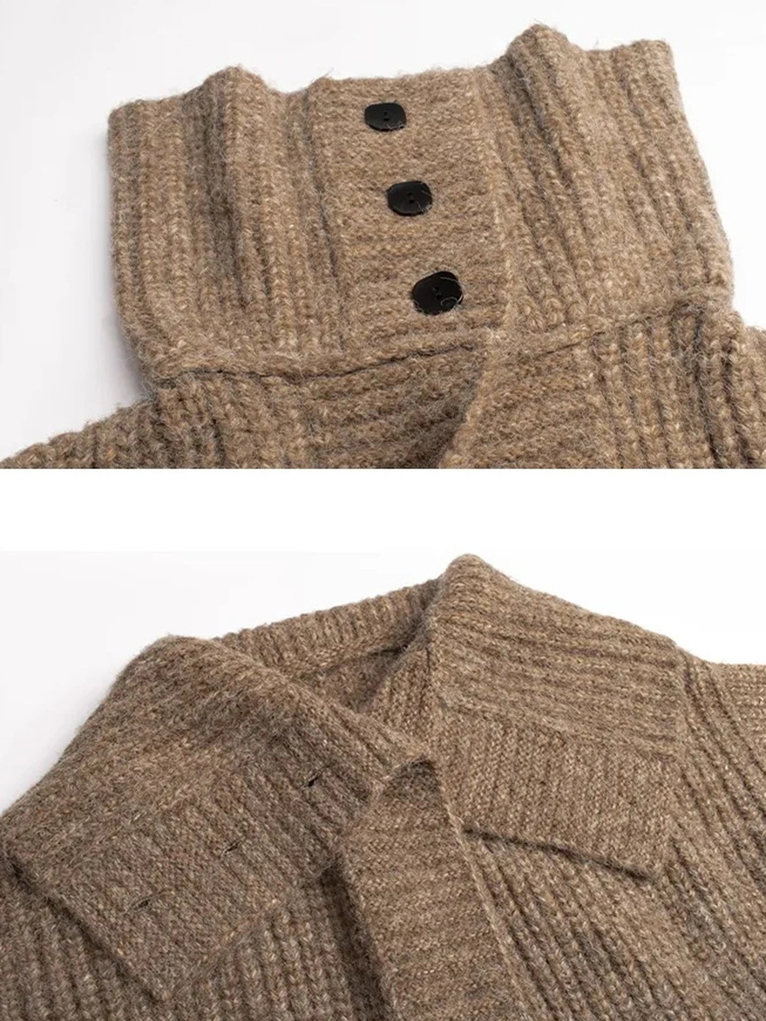 FU FRESH UP Oversized Shawl Collar Wool Cardigan