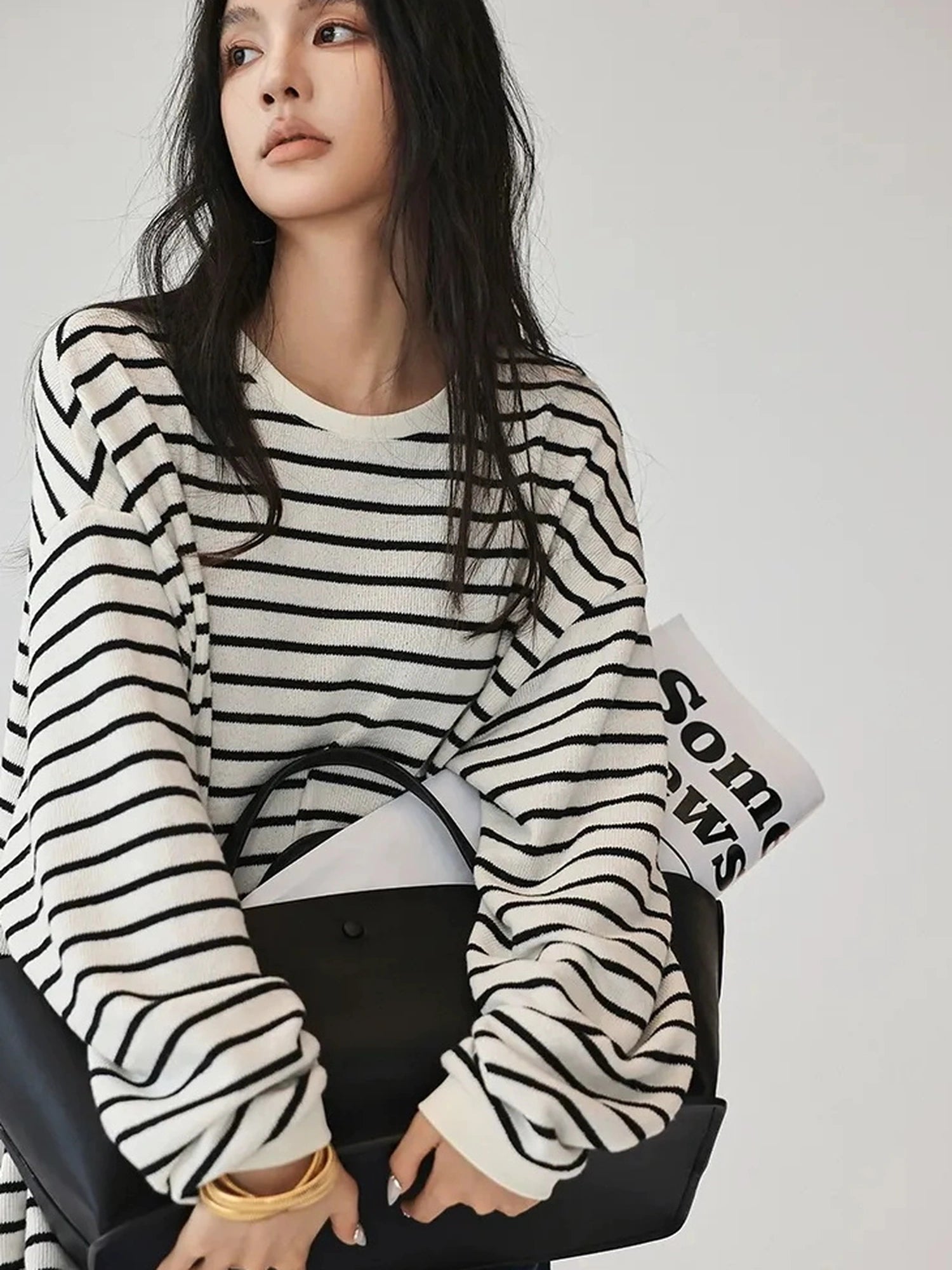 FU FRESH UP Oversized Stripe T-shirt Dress