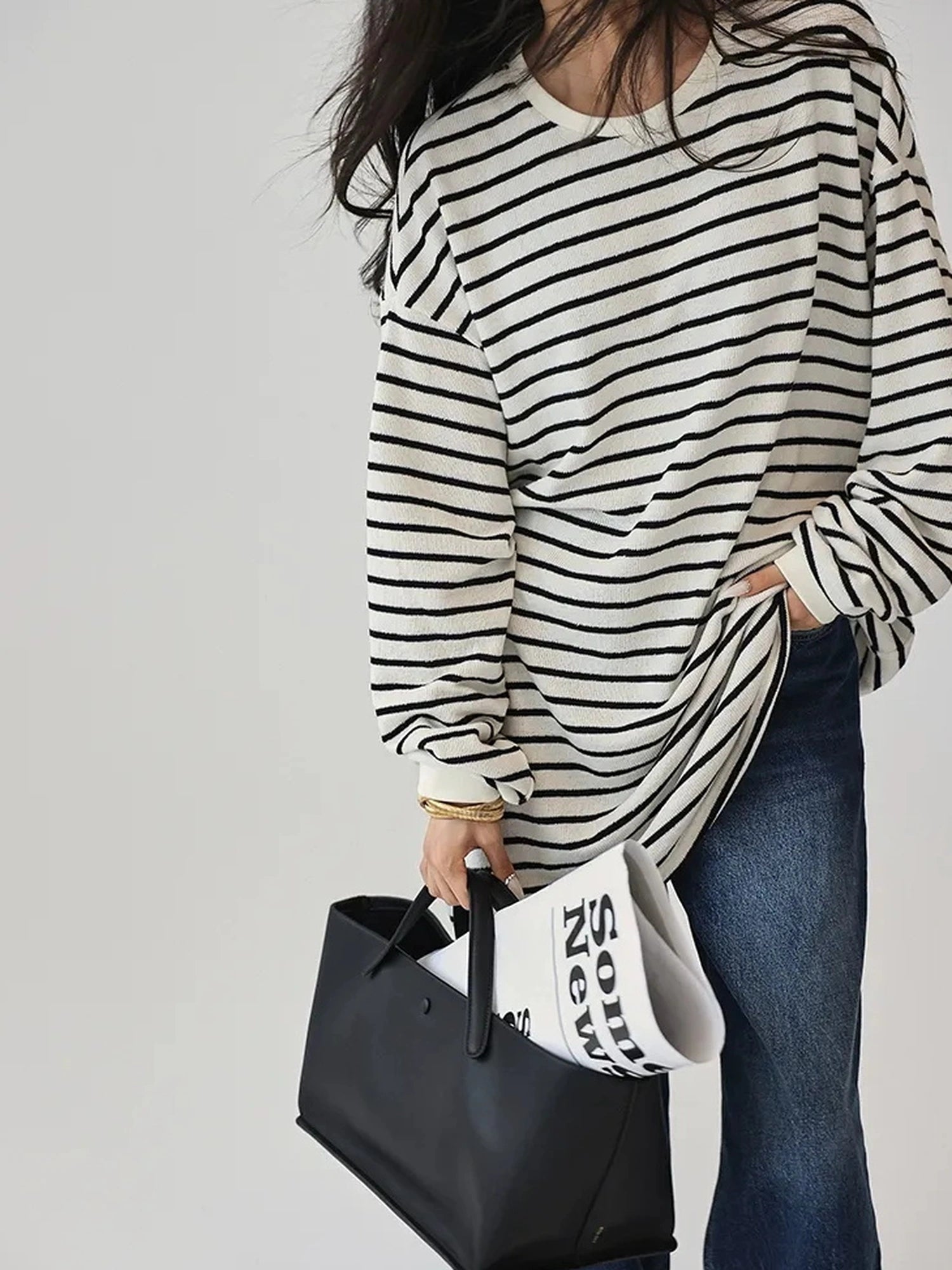 FU FRESH UP Oversized Stripe T-shirt Dress