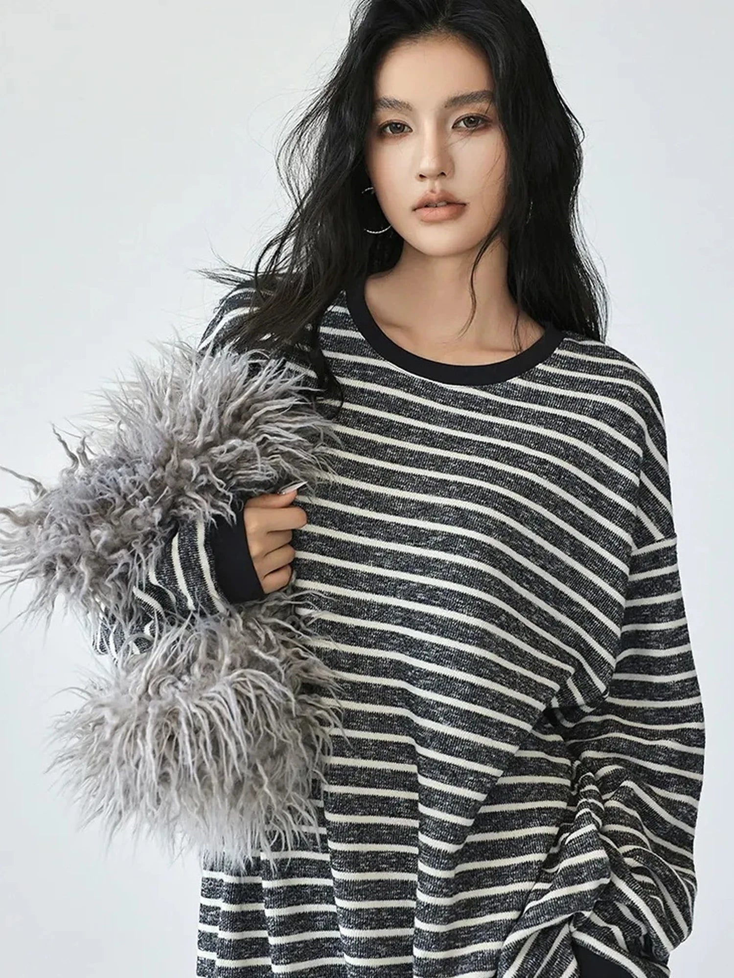 FU FRESH UP Oversized Stripe T-shirt Dress