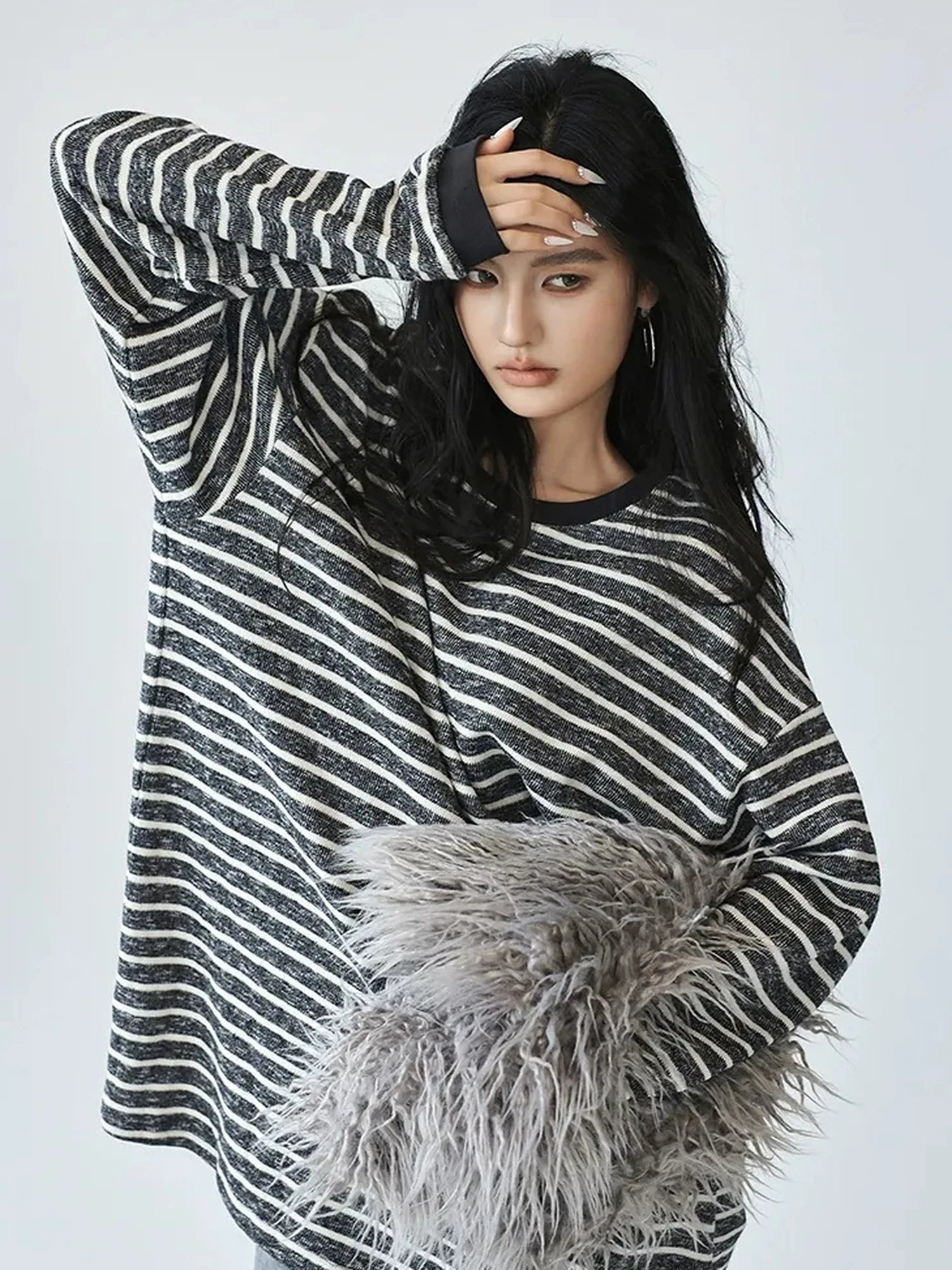 FU FRESH UP Oversized Stripe T-shirt Dress