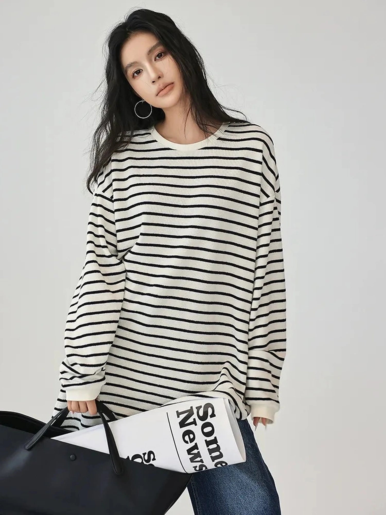 FU FRESH UP Oversized Stripe T-shirt Dress