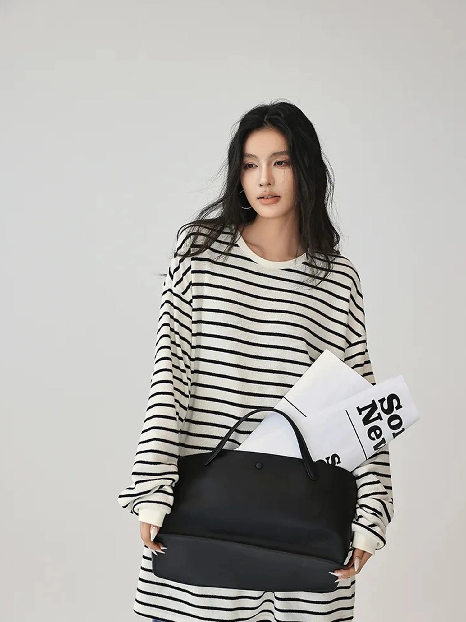 FU FRESH UP Oversized Stripe T-shirt Dress