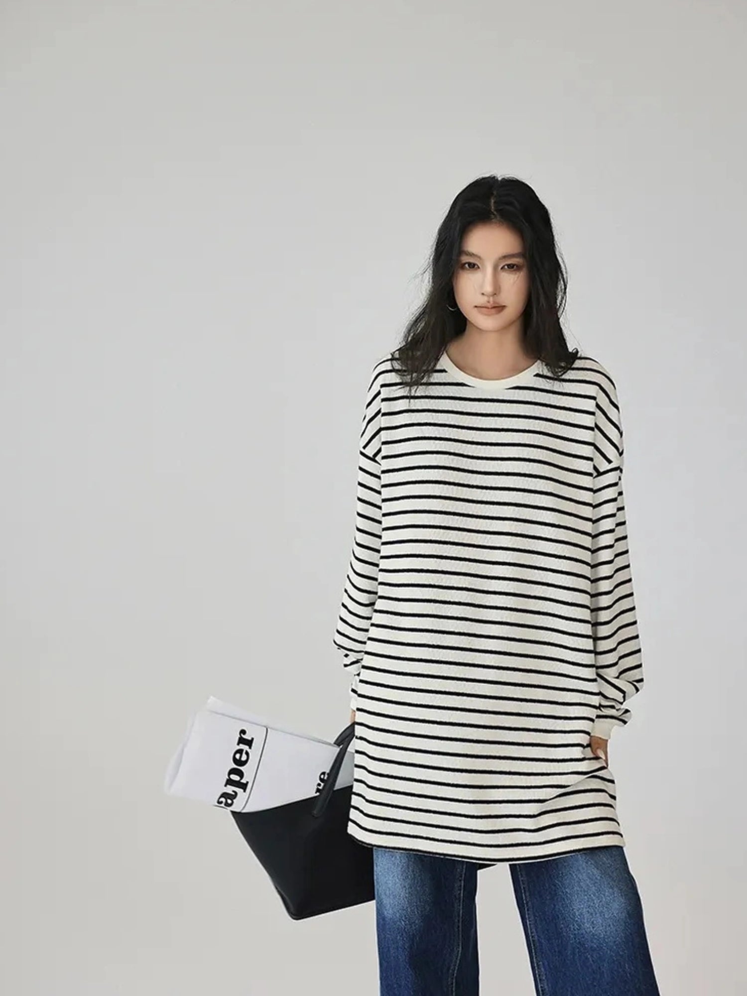 FU FRESH UP Oversized Stripe T-shirt Dress