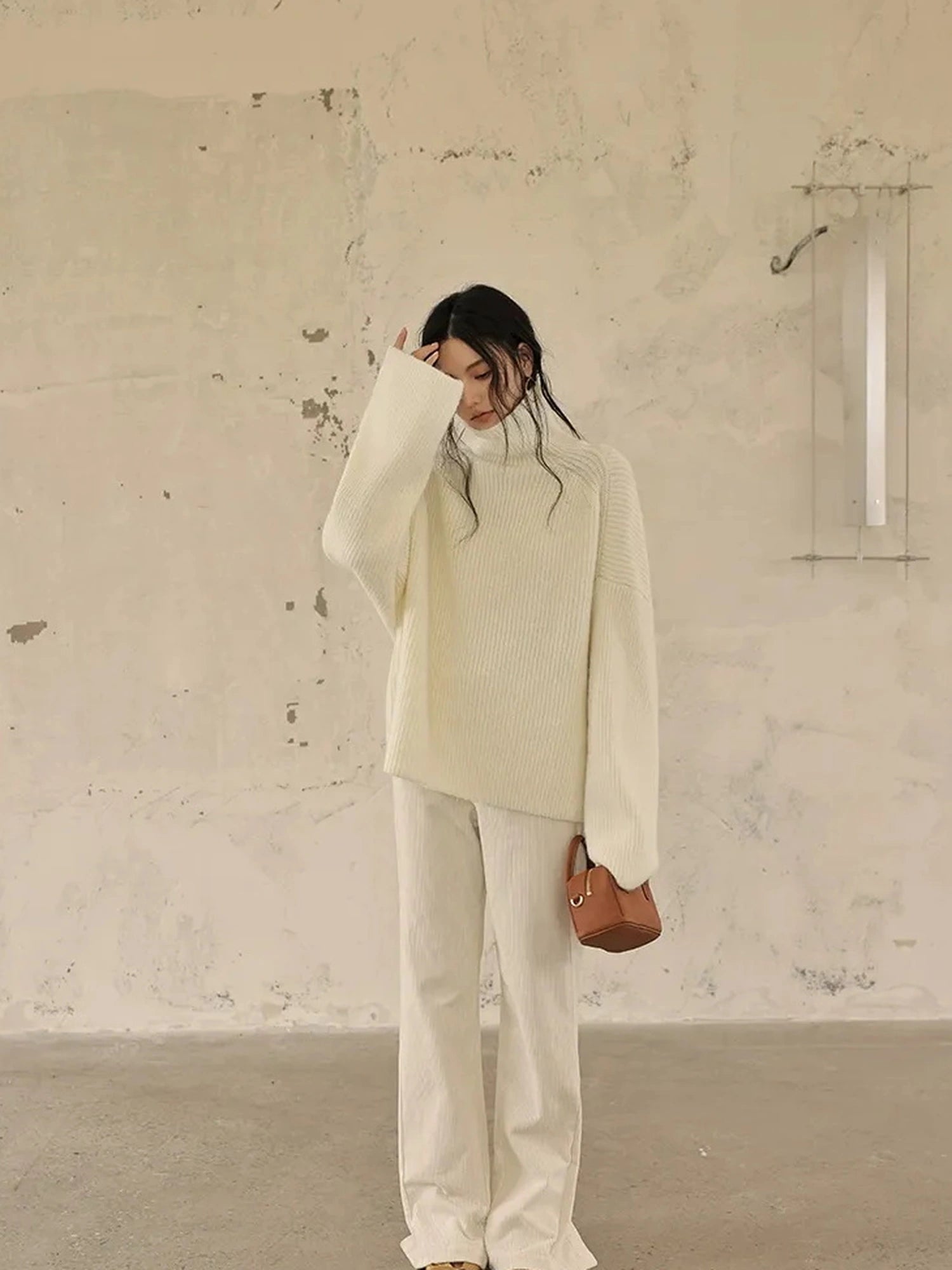 FU FRESH UP Premium Corduroy Slim Fit High Waisted Wide Leg Pants