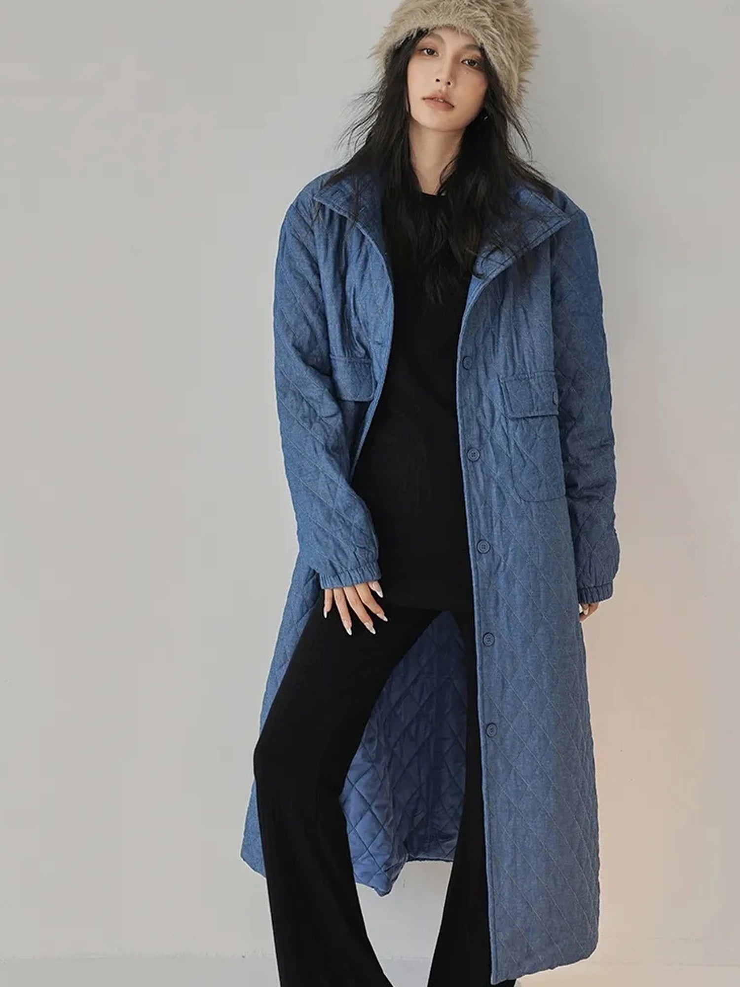 FU FRESH UP Quilted Denim Shirt Jacket