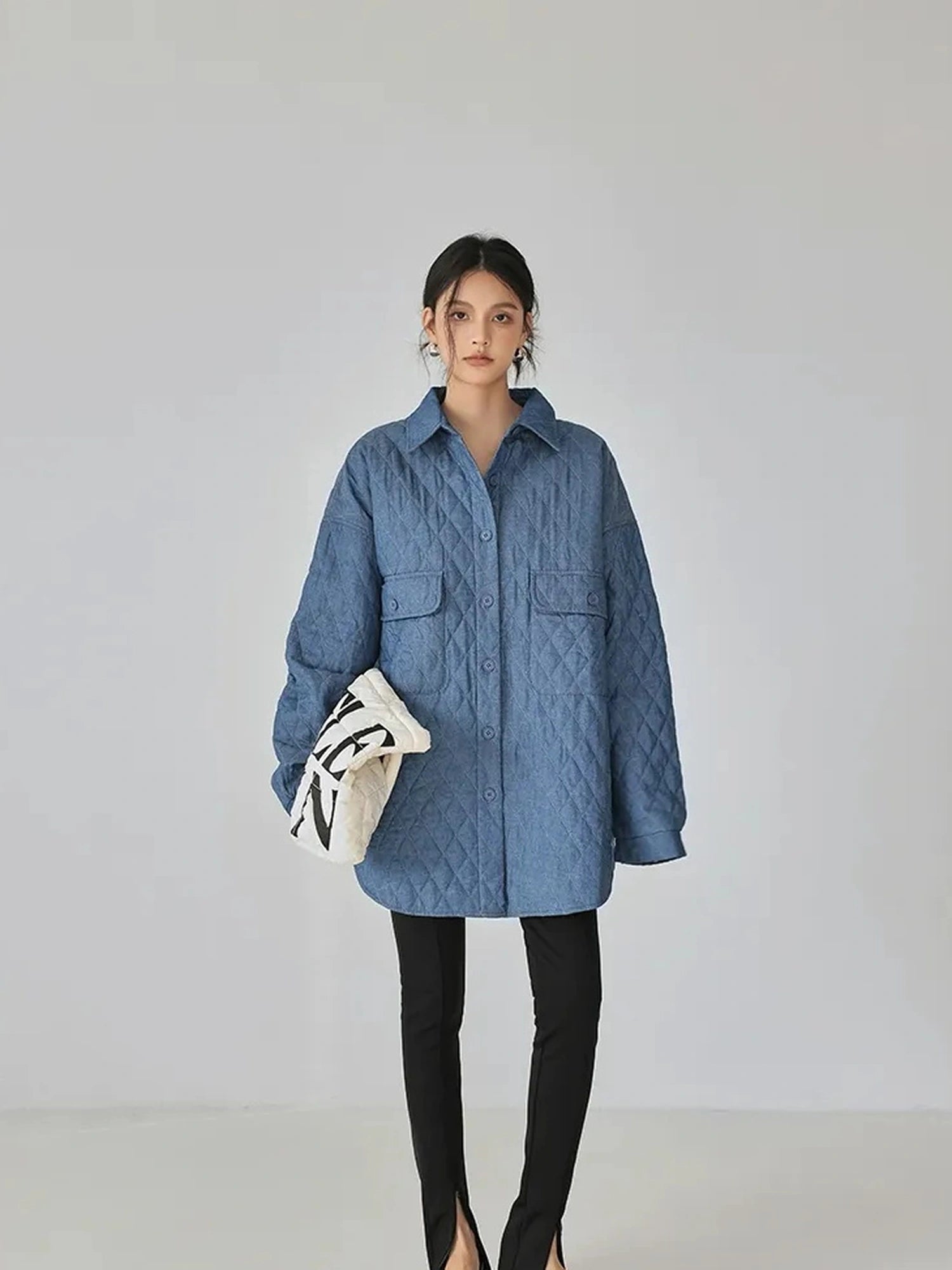 FU FRESH UP Quilted Denim Shirt Jacket