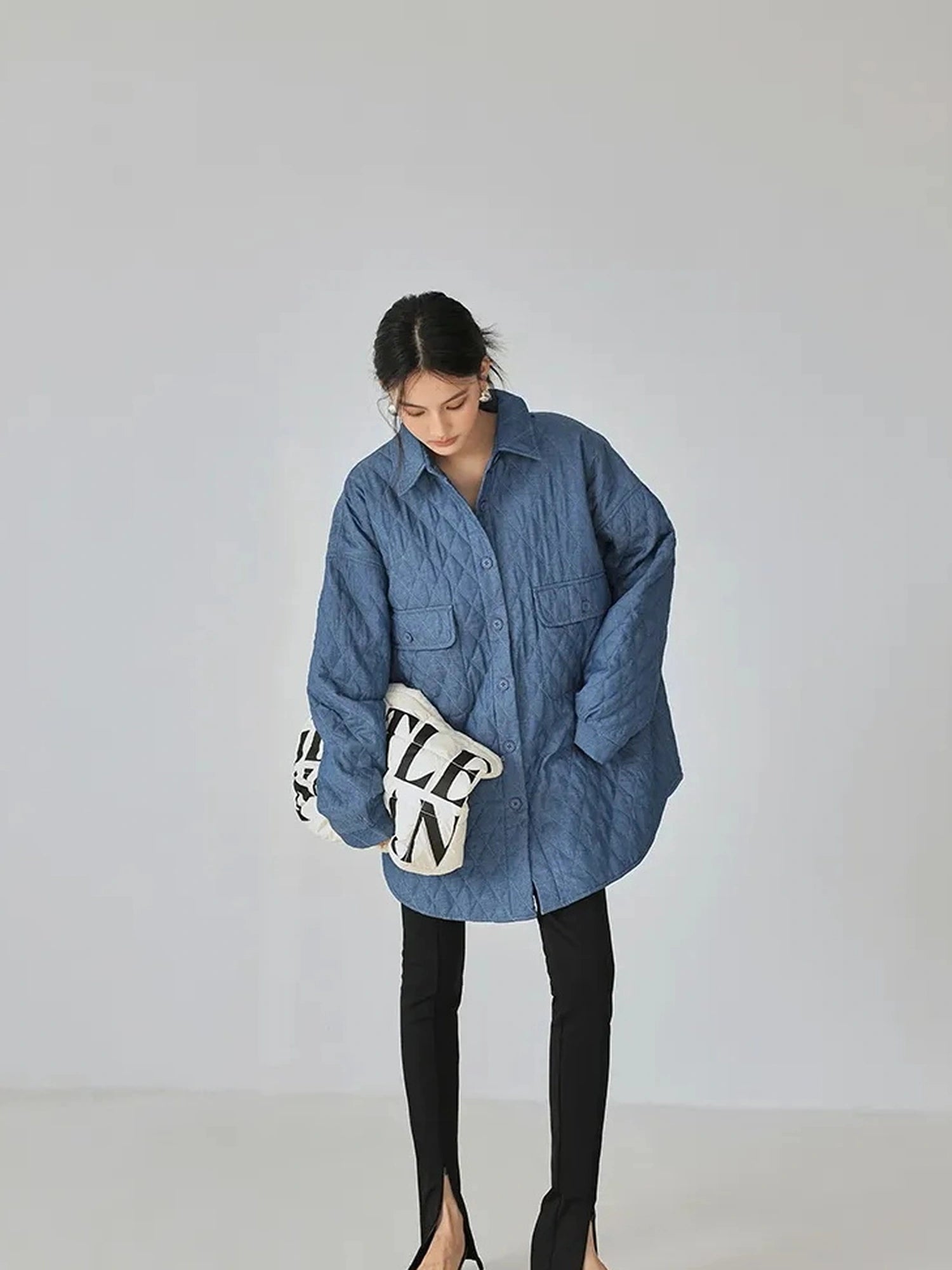 FU FRESH UP Quilted Denim Shirt Jacket