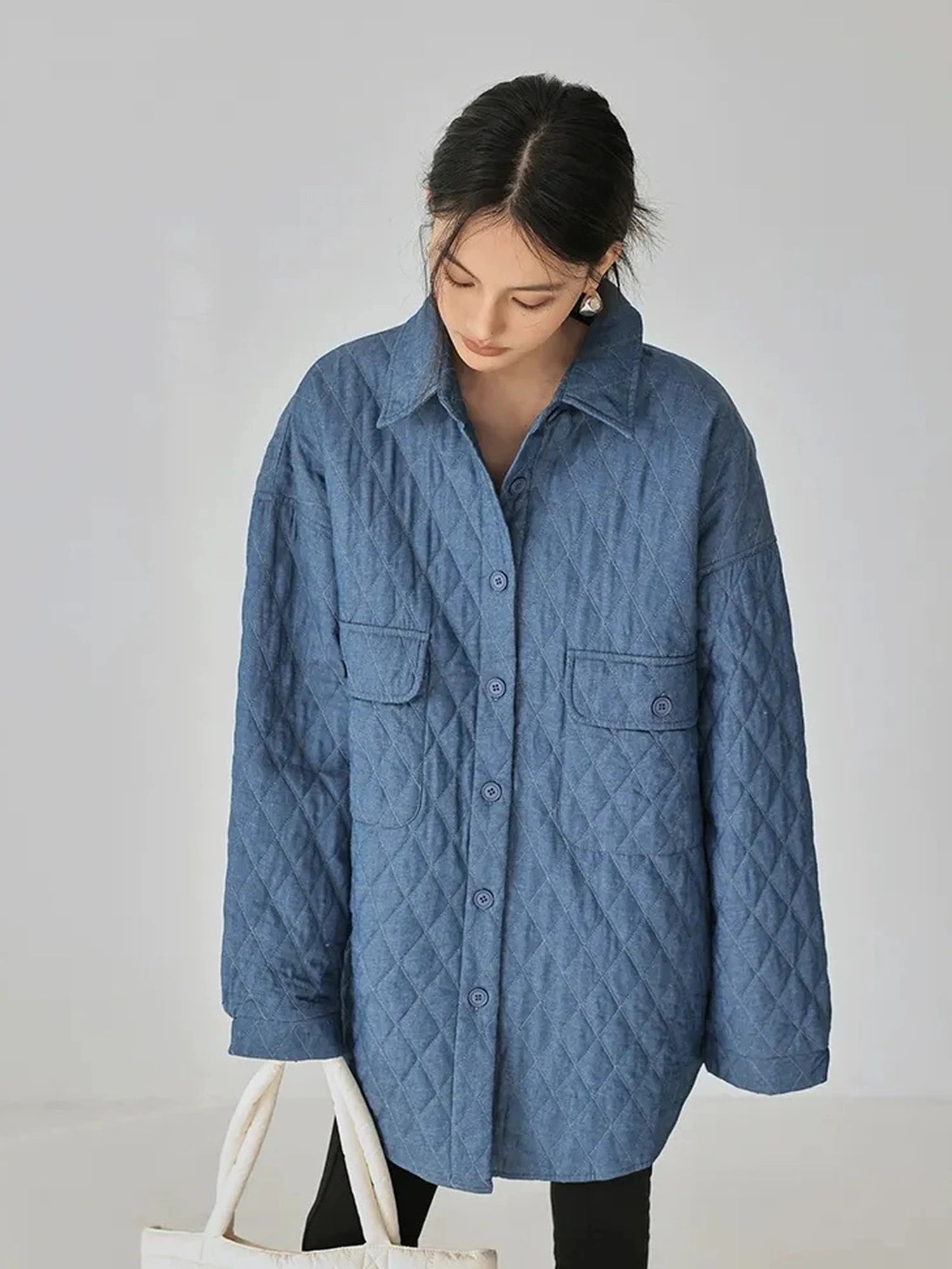 FU FRESH UP Quilted Denim Shirt Jacket
