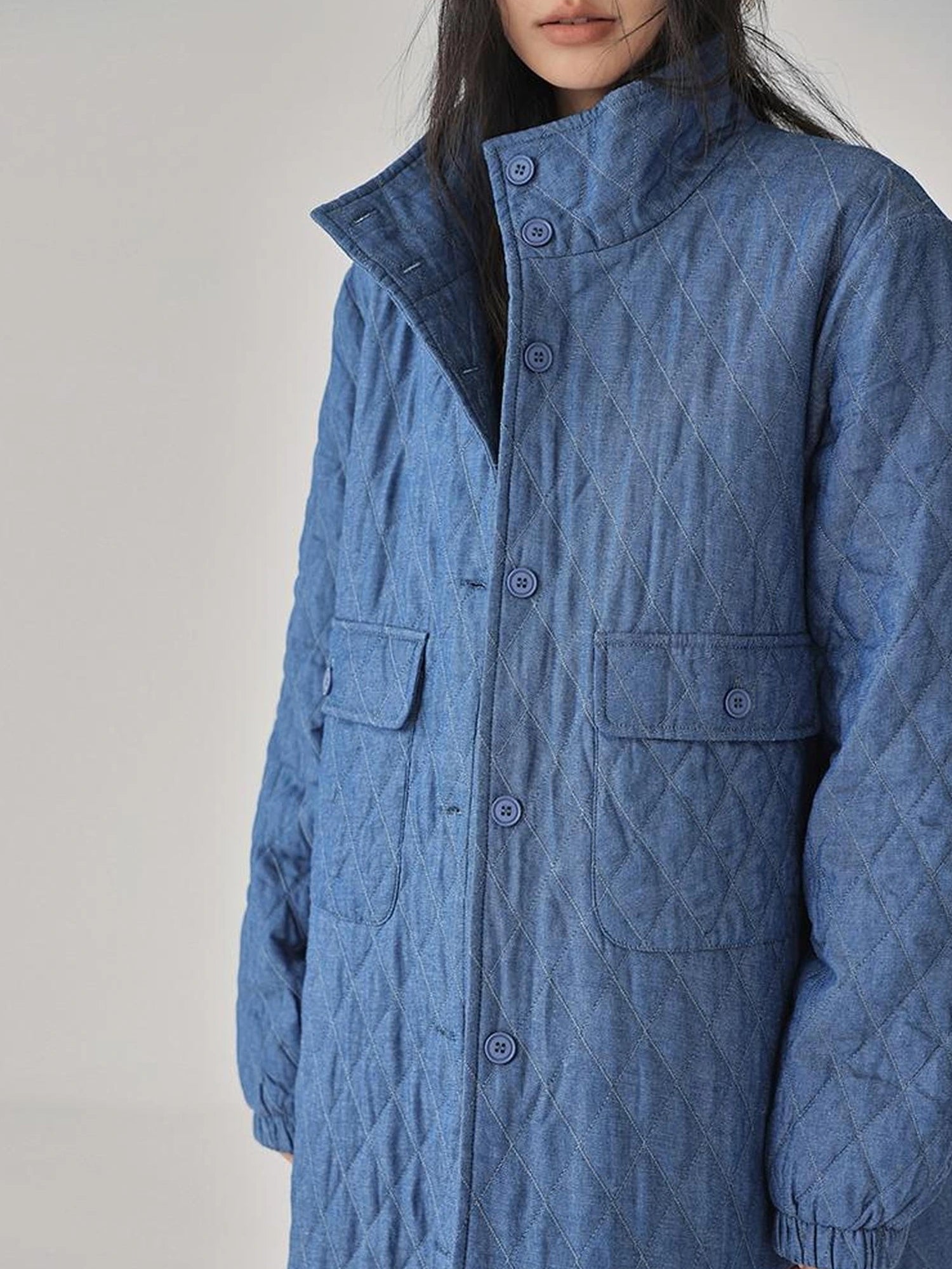 FU FRESH UP Quilted Denim Shirt Jacket