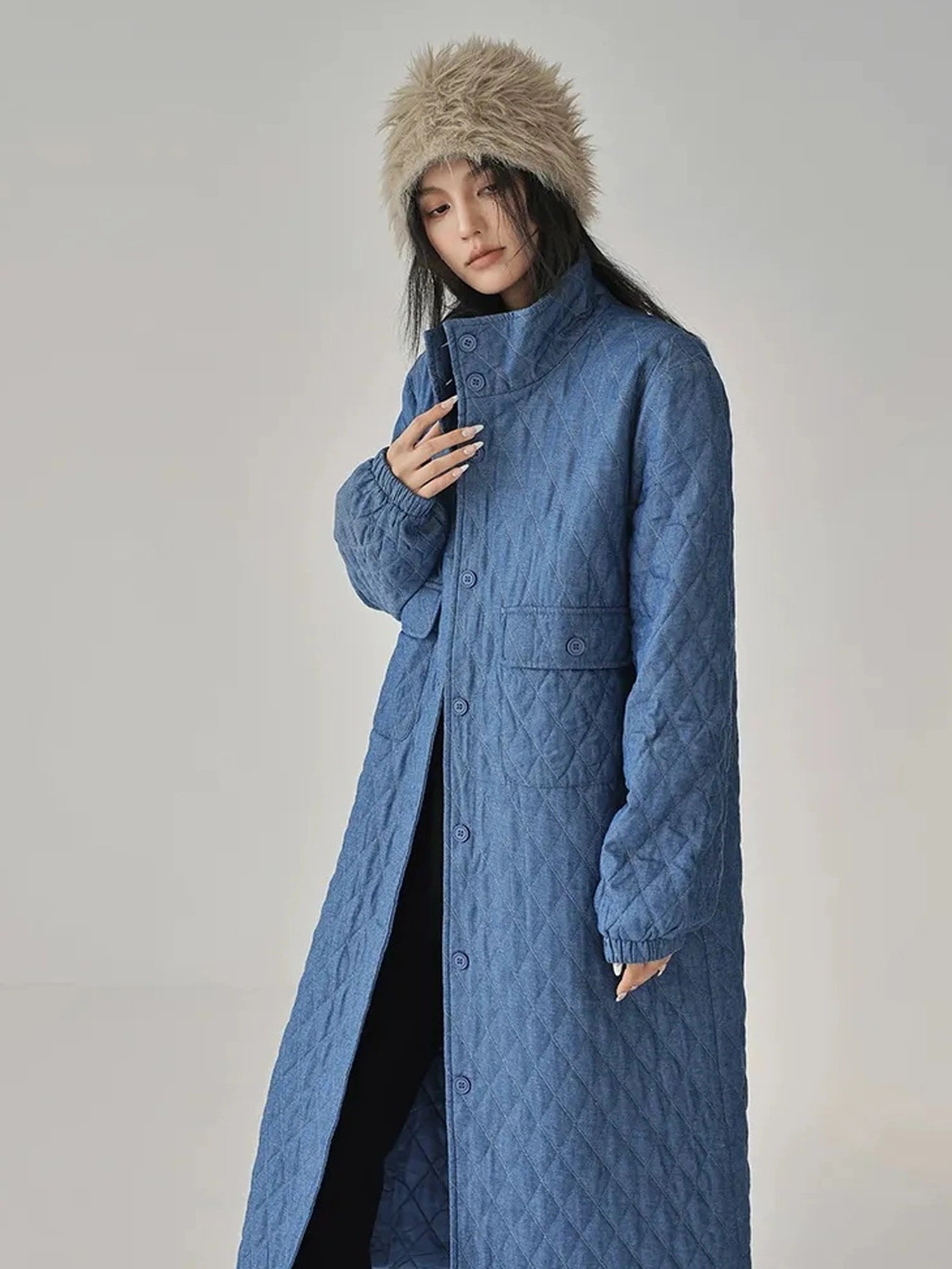 FU FRESH UP Quilted Denim Shirt Jacket