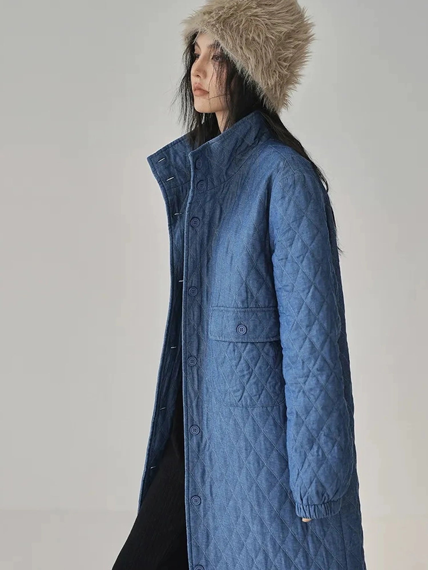 FU FRESH UP Quilted Denim Shirt Jacket