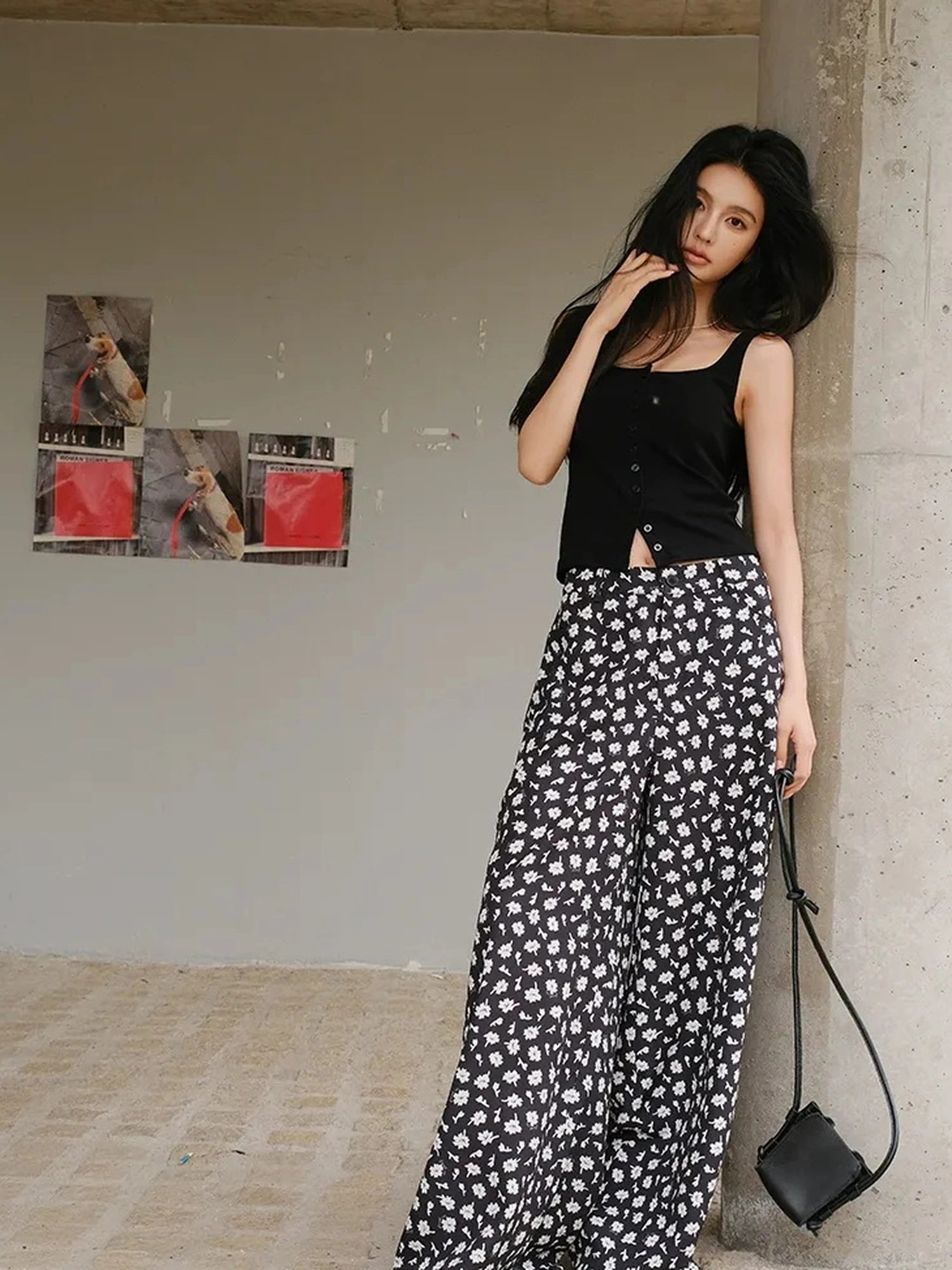 FU FRESH UP Relaxed Linen Lyocell Wide Leg Printed Pants