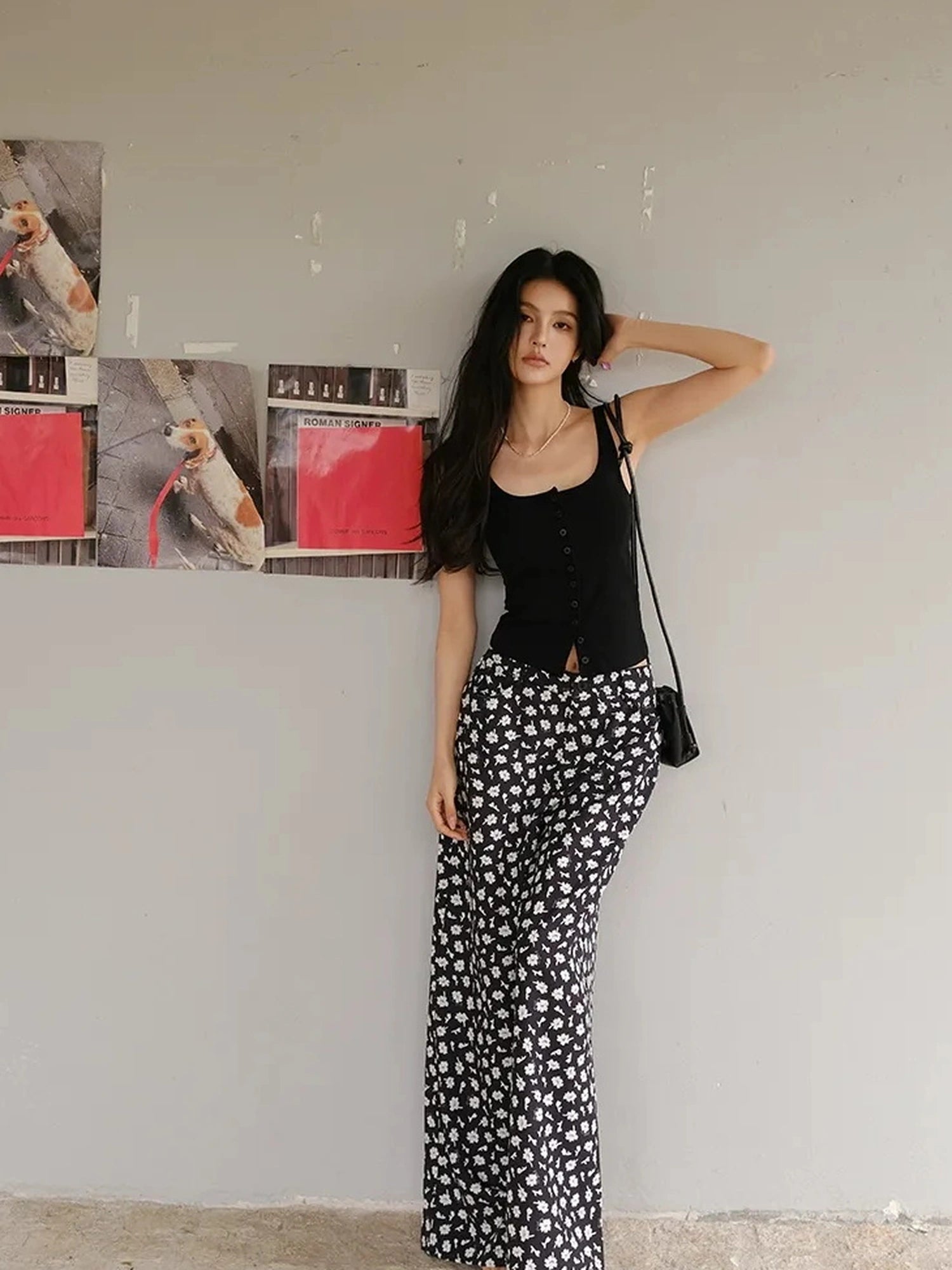 FU FRESH UP Relaxed Linen Lyocell Wide Leg Printed Pants