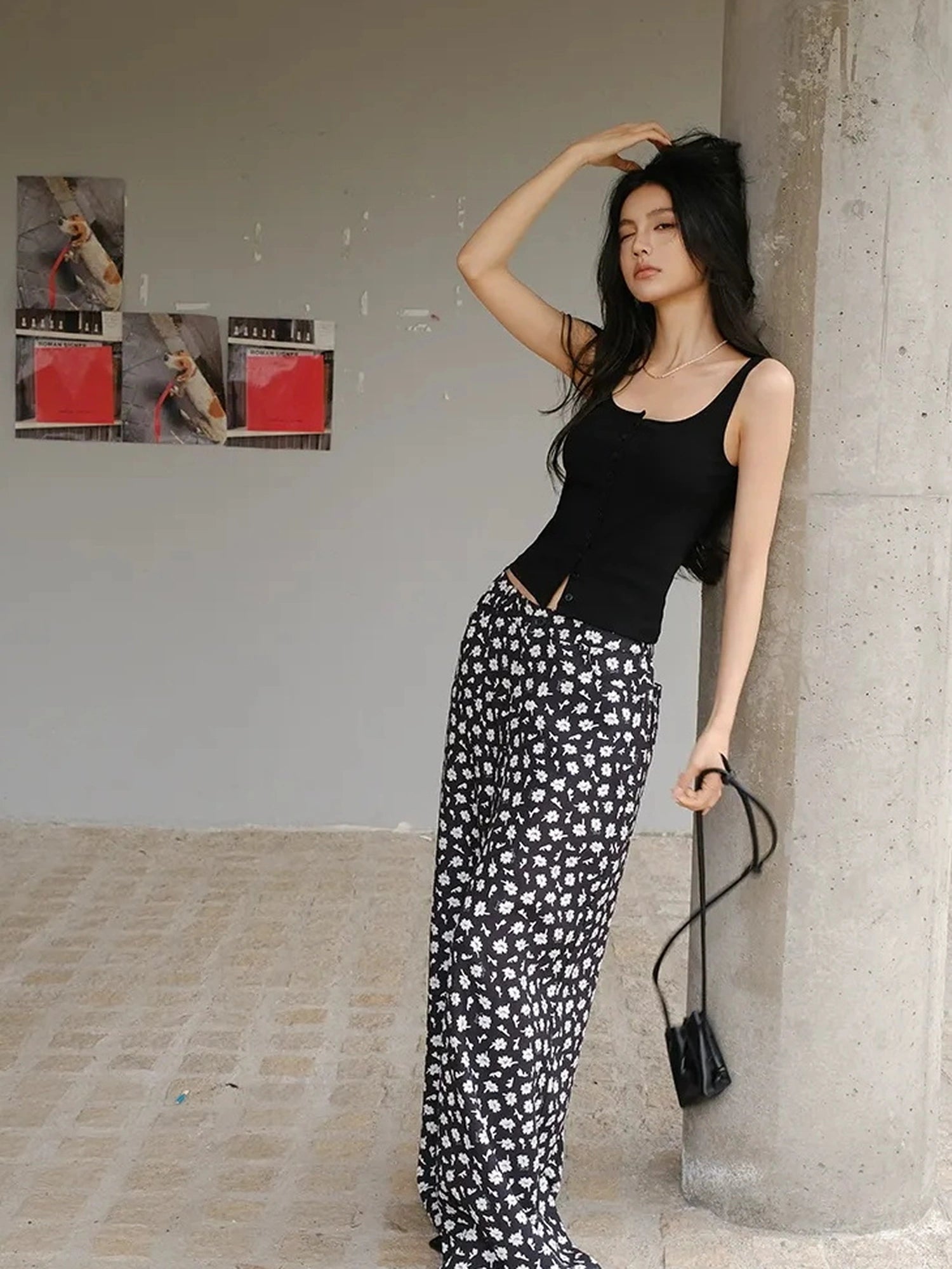 FU FRESH UP Relaxed Linen Lyocell Wide Leg Printed Pants