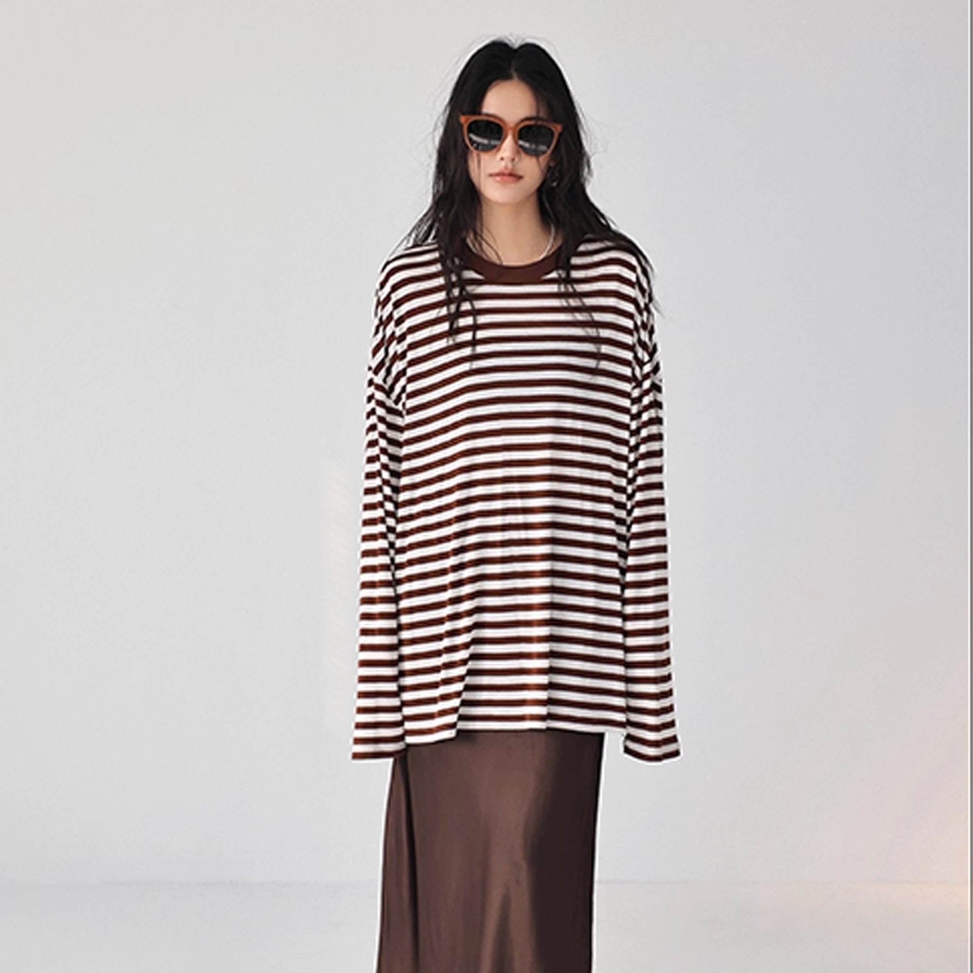 FU_FRESH_UP_Relaxed_Stripe_Tencel_Knit_V-neck_T-shirt_Long_Sleeve_Tee_MISSTT