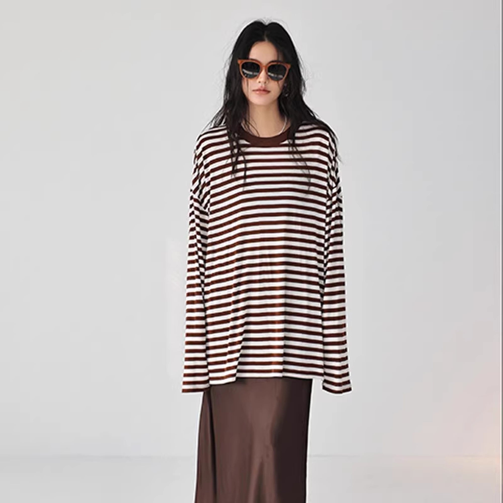 FU_FRESH_UP_Relaxed_Stripe_Tencel_Knit_V-neck_T-shirt_Long_Sleeve_Tee_MISSTT