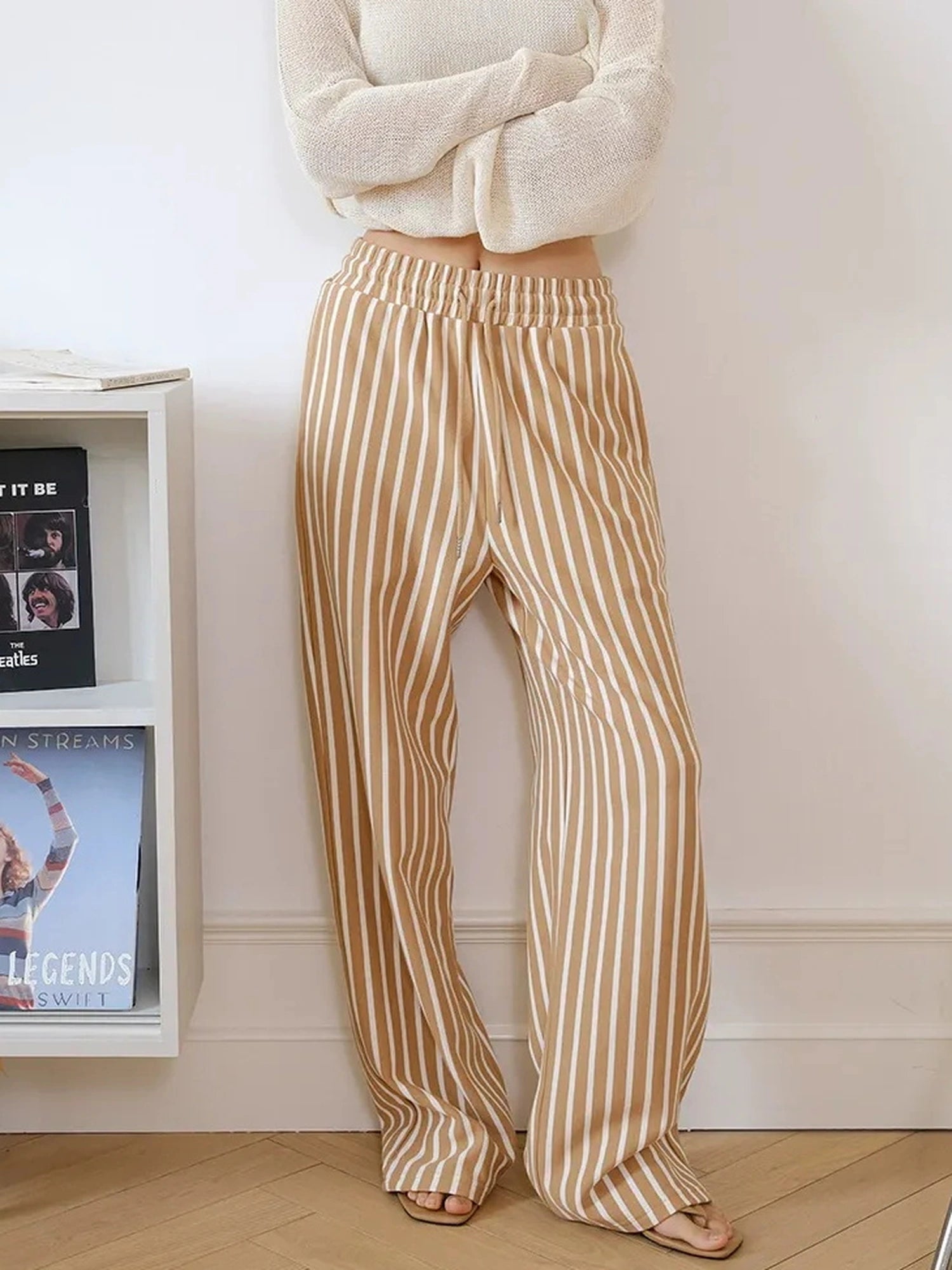 FU FRESH UP Relaxed Striped Drawstring Sweatpants