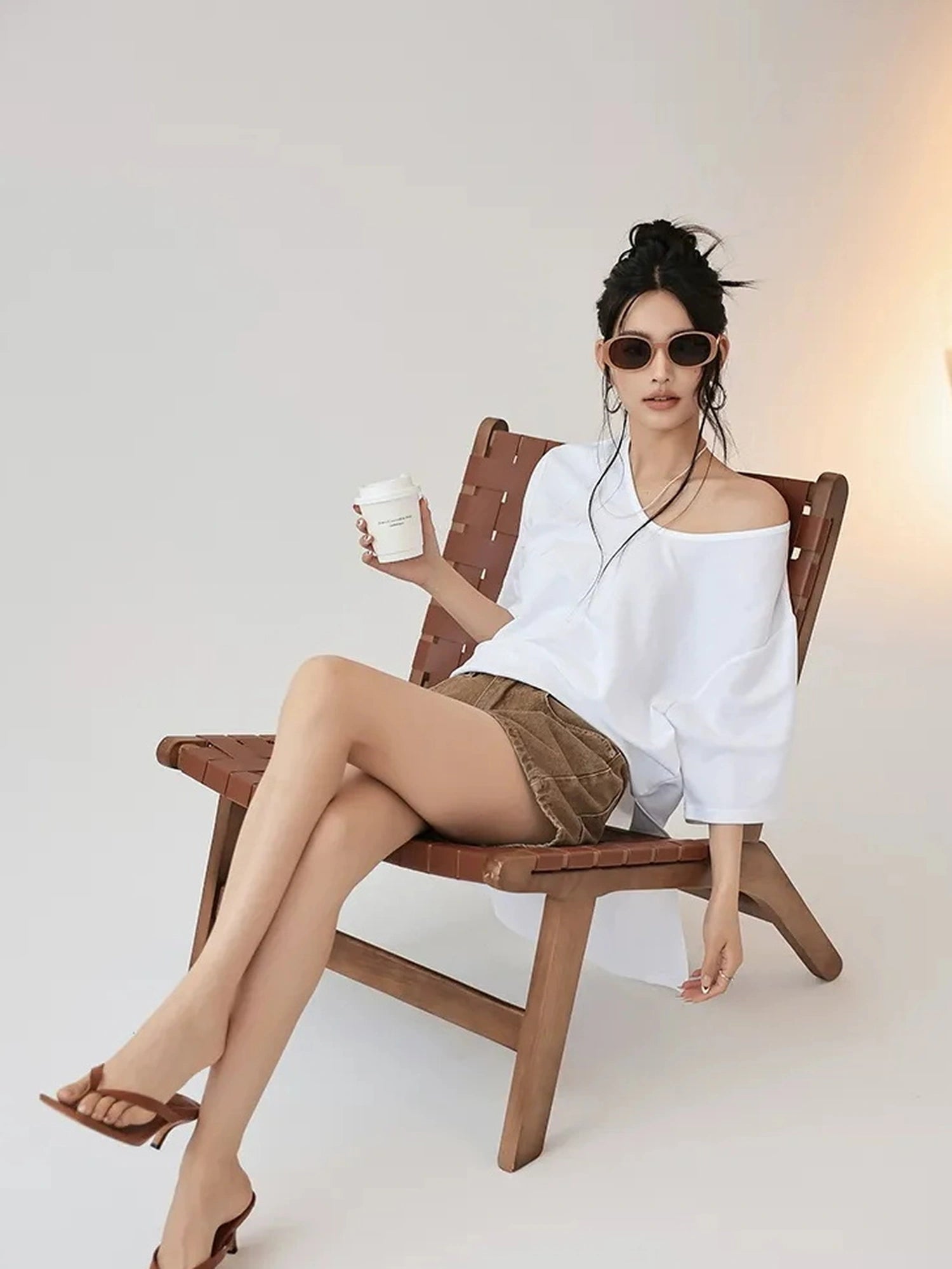 FU FRESH UP Relaxed U Neck Multi Way Tee