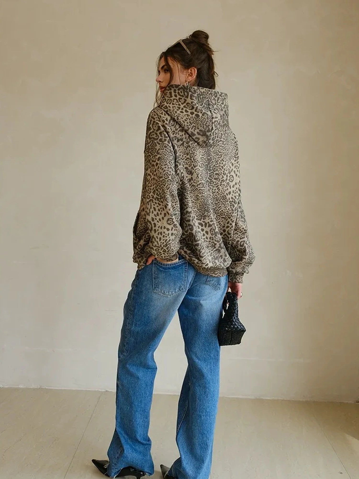 FU FRESH UP Retro Animal Print Hoodie And Jogger Set