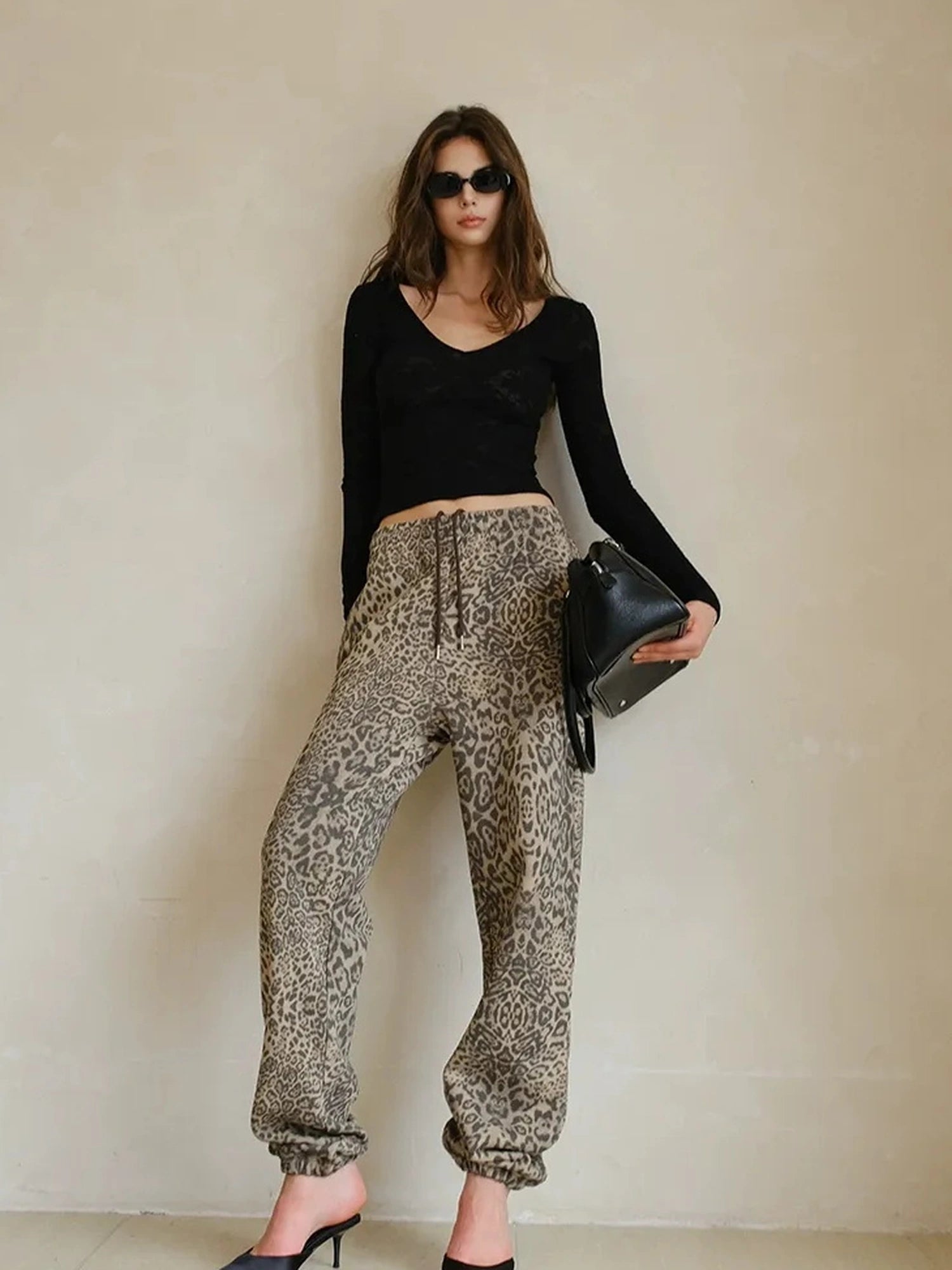 FU FRESH UP Retro Animal Print Hoodie And Jogger Set