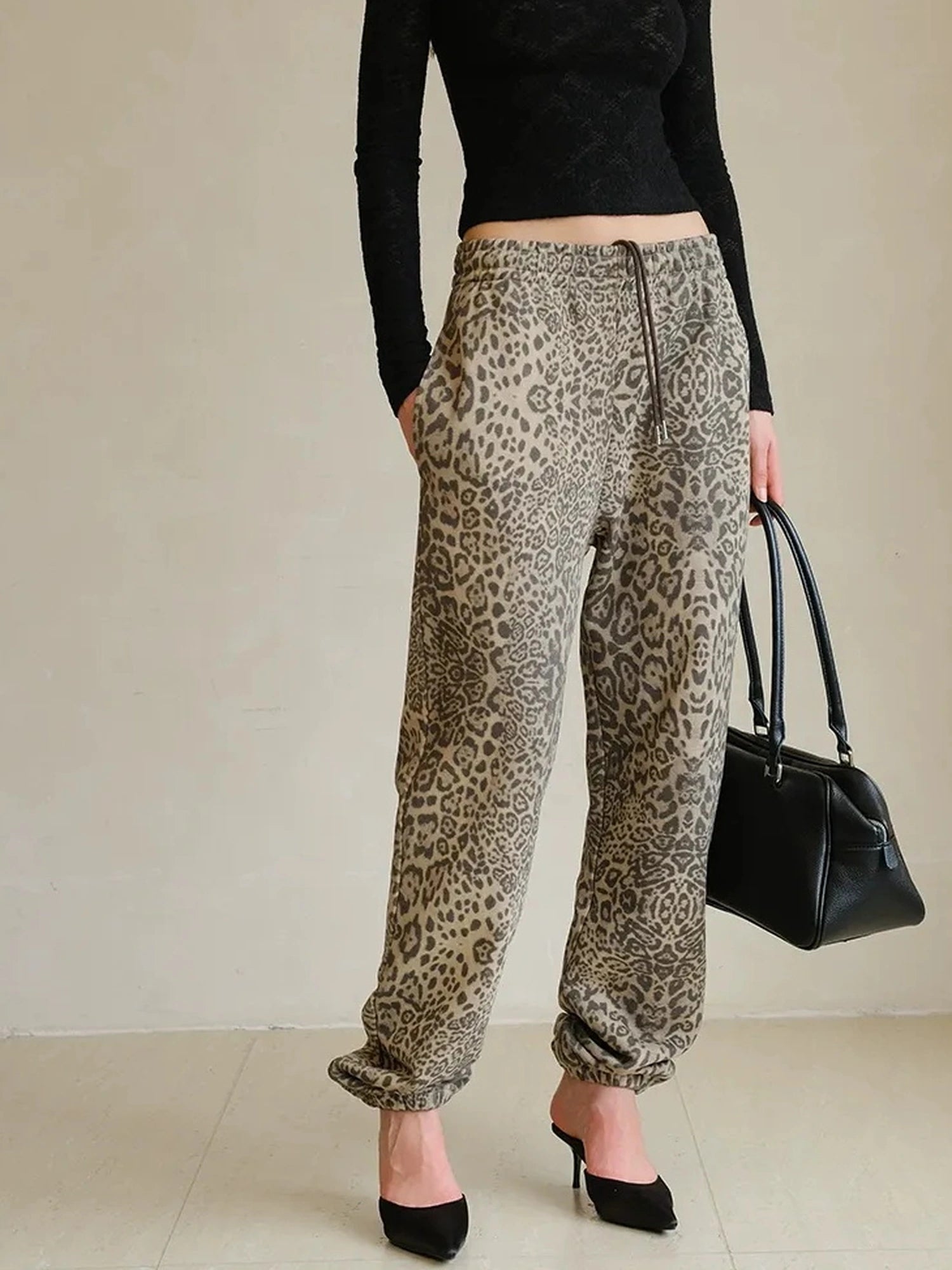 FU FRESH UP Retro Animal Print Hoodie And Jogger Set