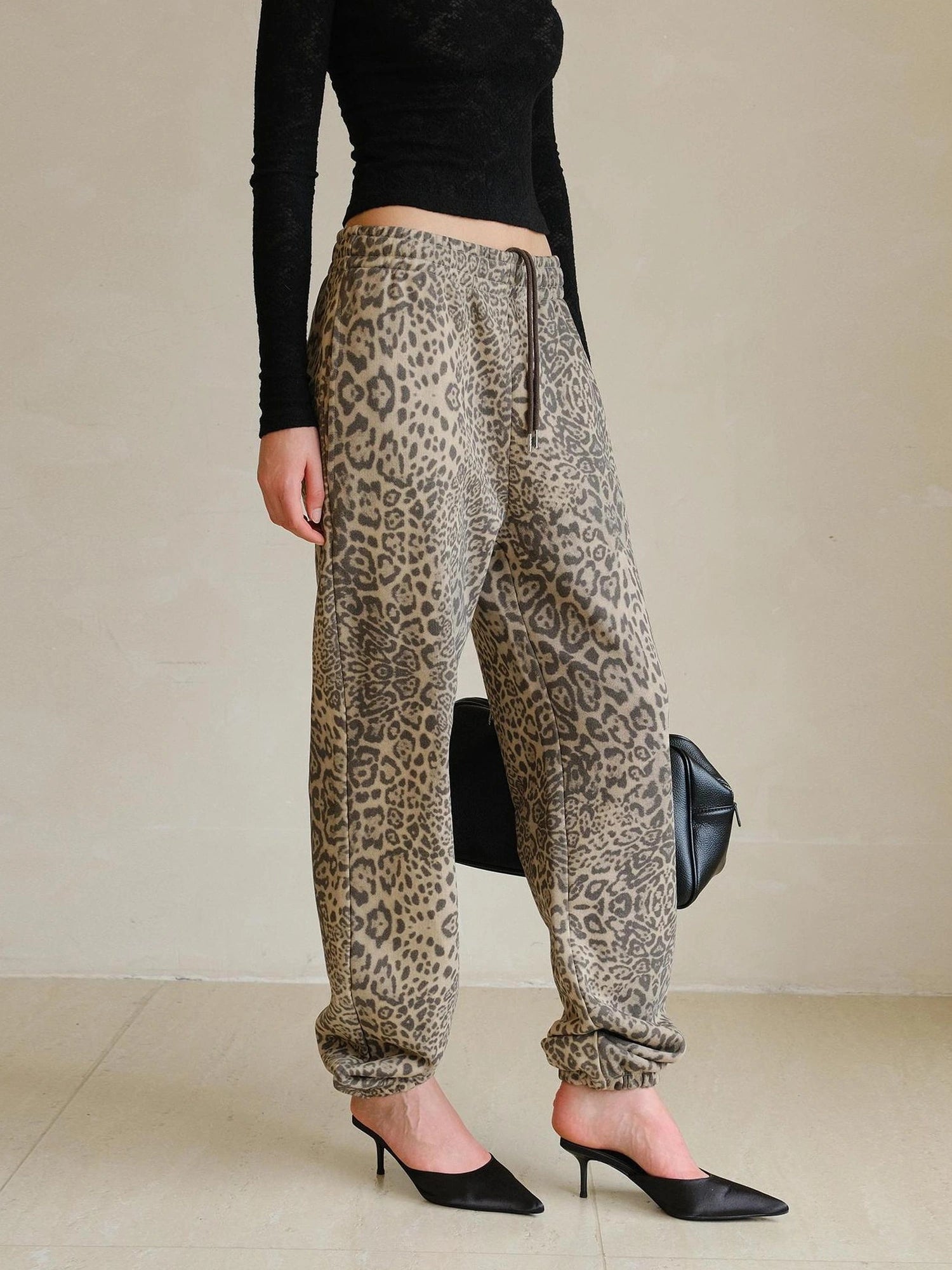 FU FRESH UP Retro Animal Print Hoodie And Jogger Set