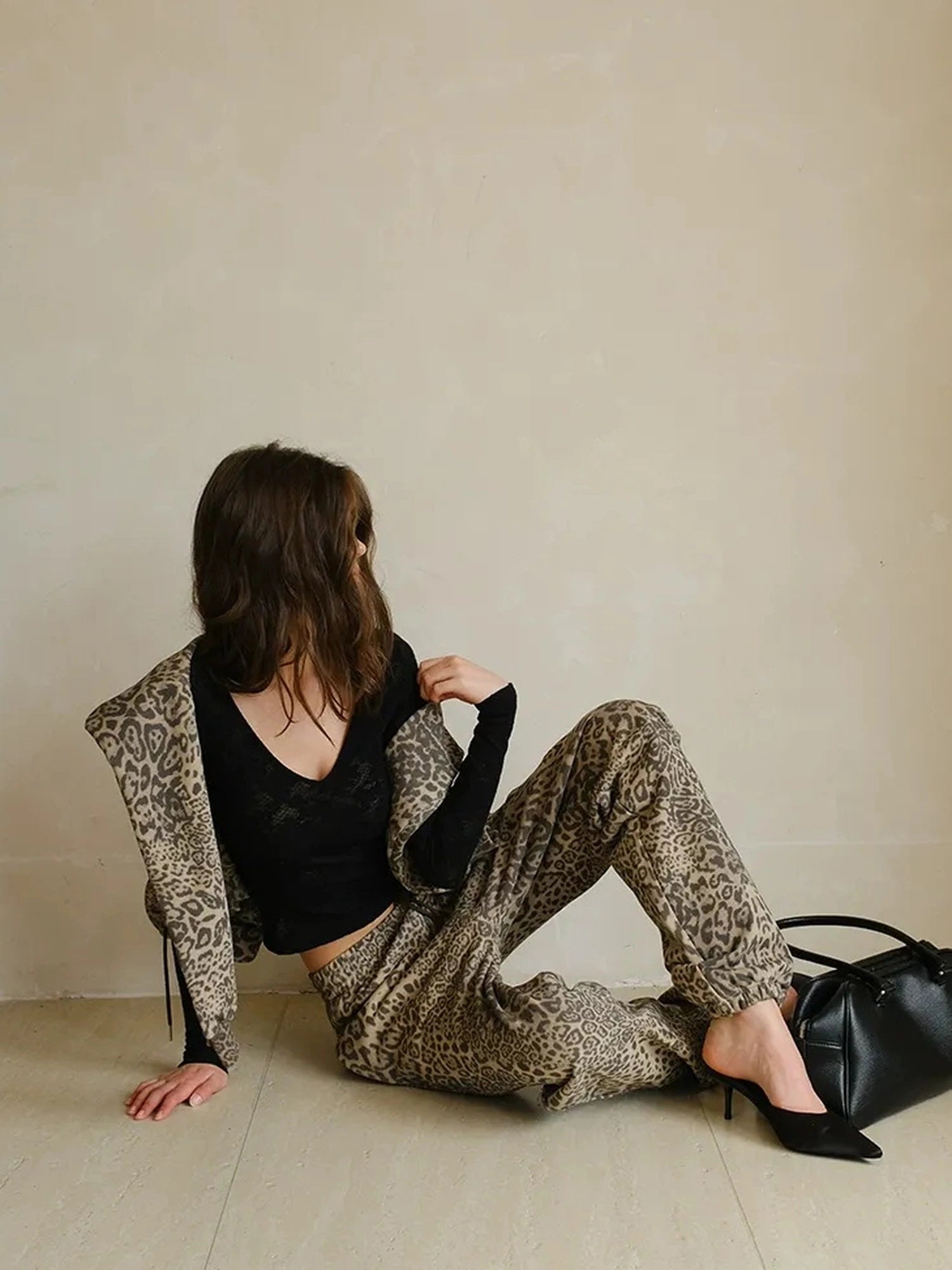 FU FRESH UP Retro Animal Print Hoodie And Jogger Set