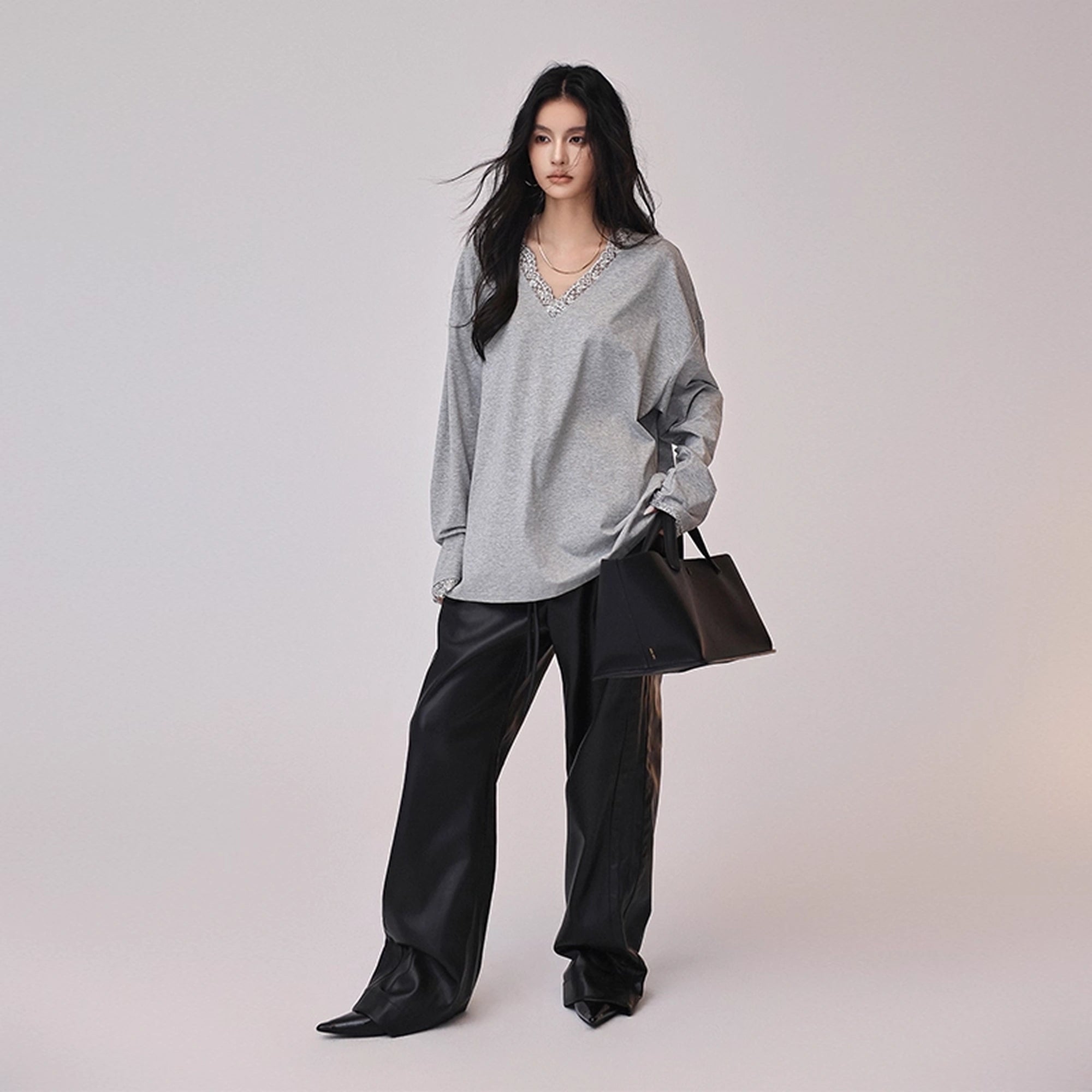FU_FRESH_UP_Retro_Color_Block_Pu_Straight_Leg_Pants_MISSTT