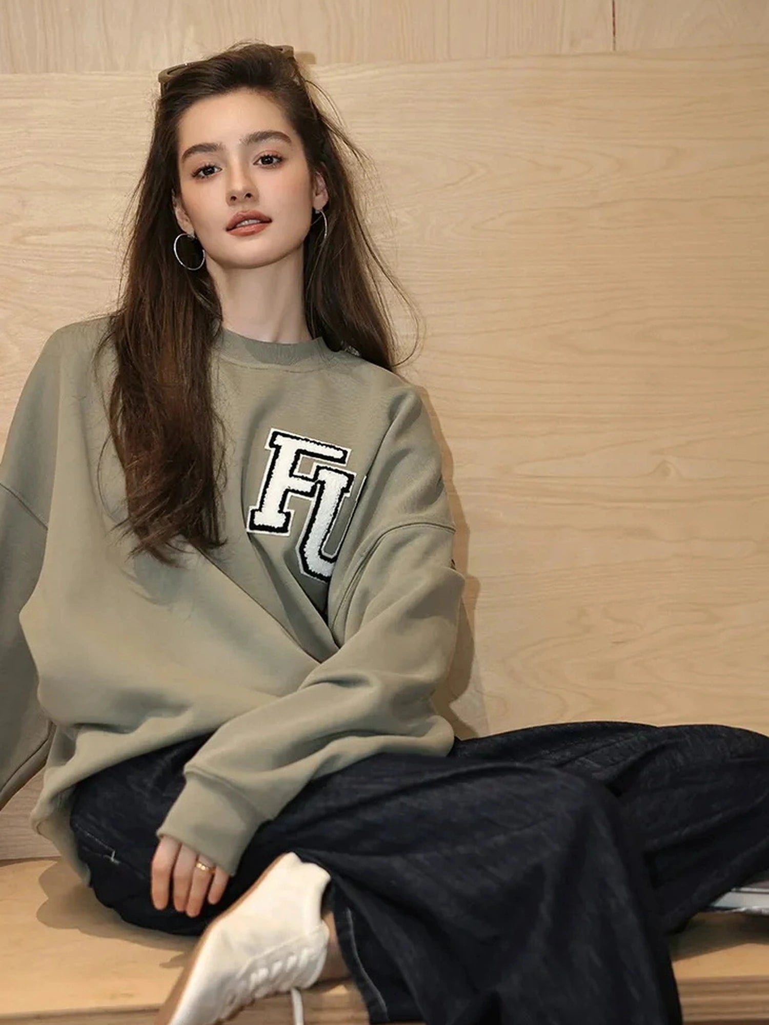FU FRESH UP Retro Embroidered Athflow Sweatshirt